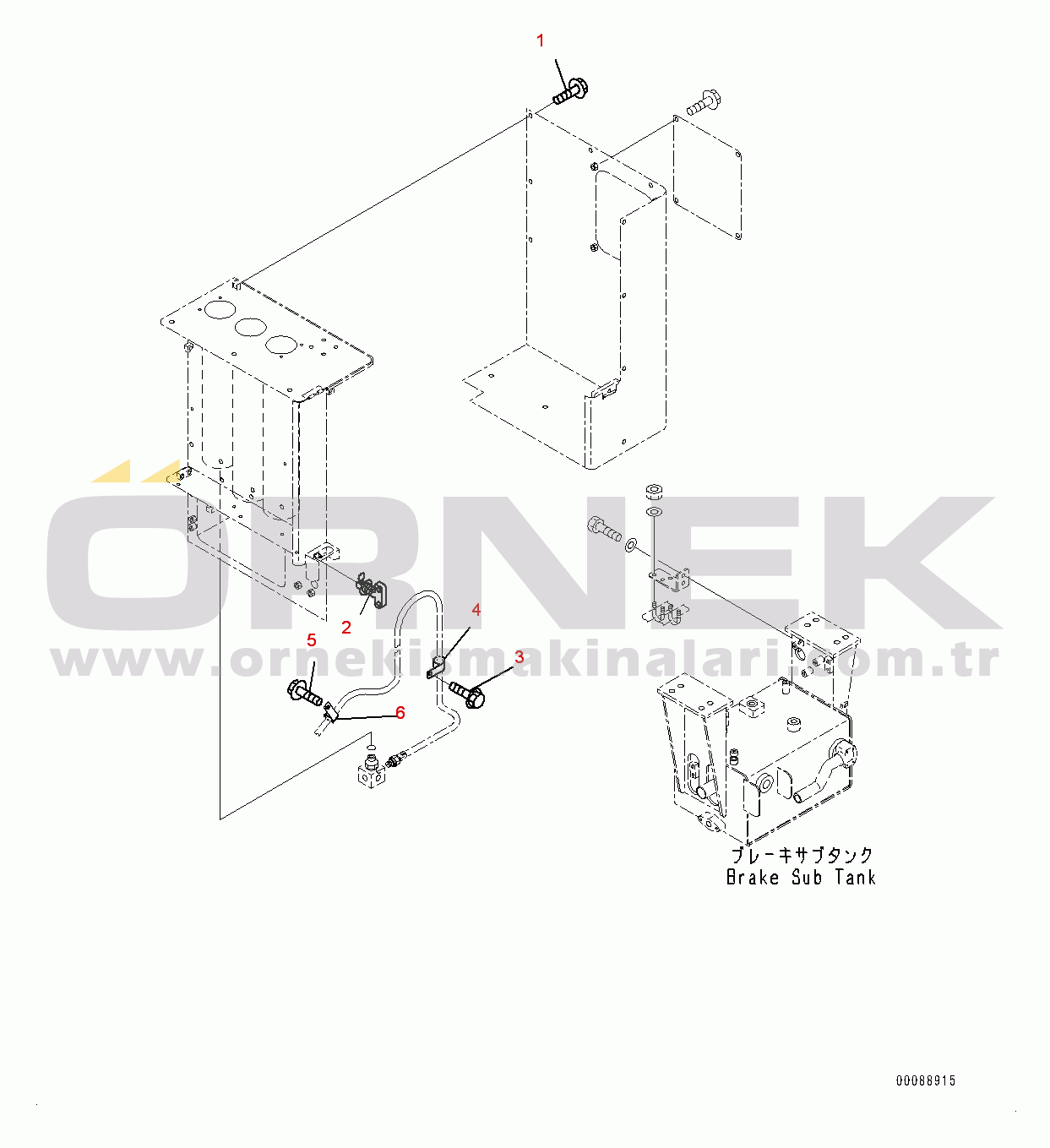 Komatsu HD465-7E0 S/N 10732-UP Hydraulic Tank, Mounting (9/10) (#10732-)