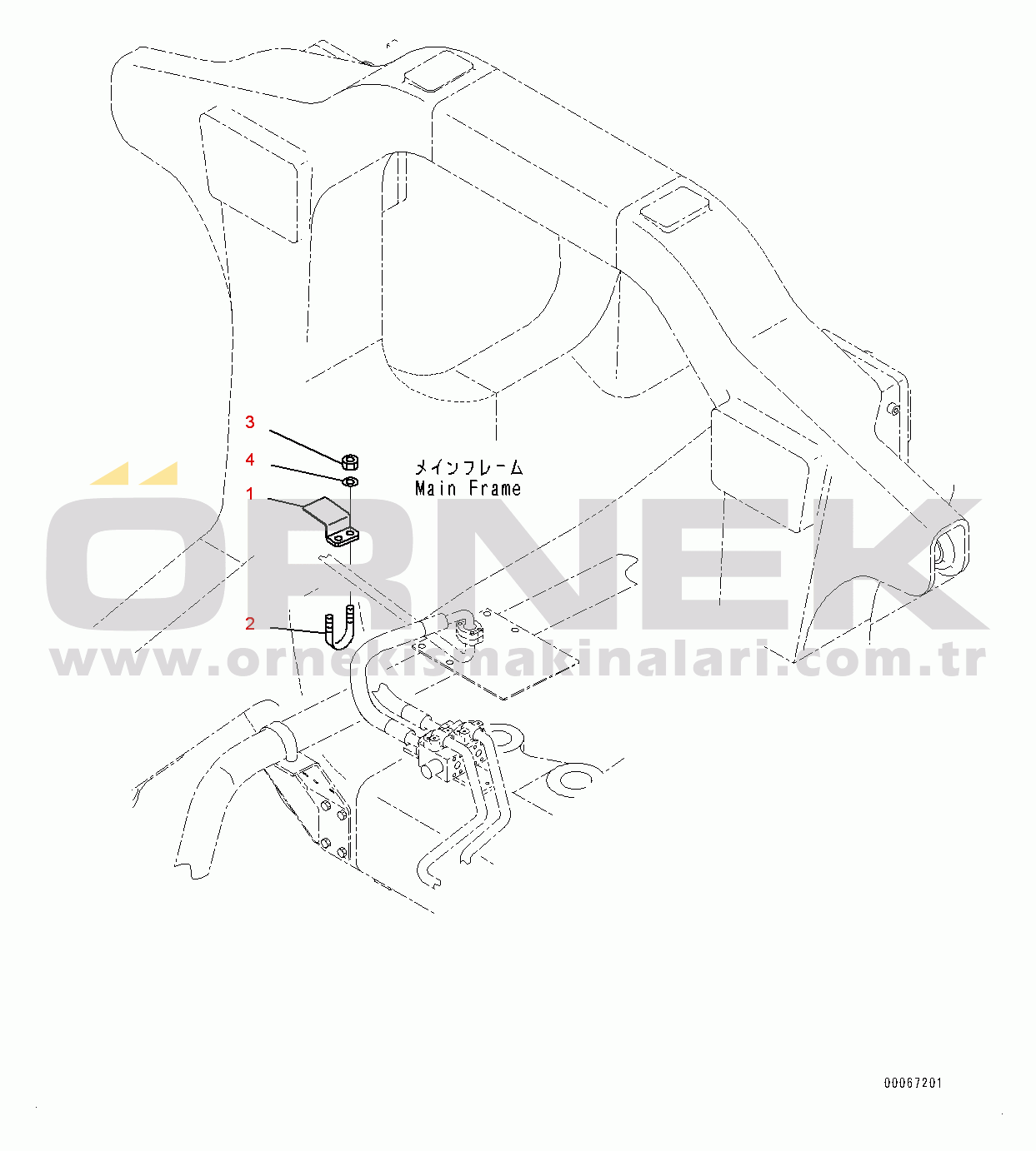 Komatsu HD465-7E0 S/N 10732-UP Steering and Hoist Hydraulic Piping, Steering Piping Cover (#10732-)