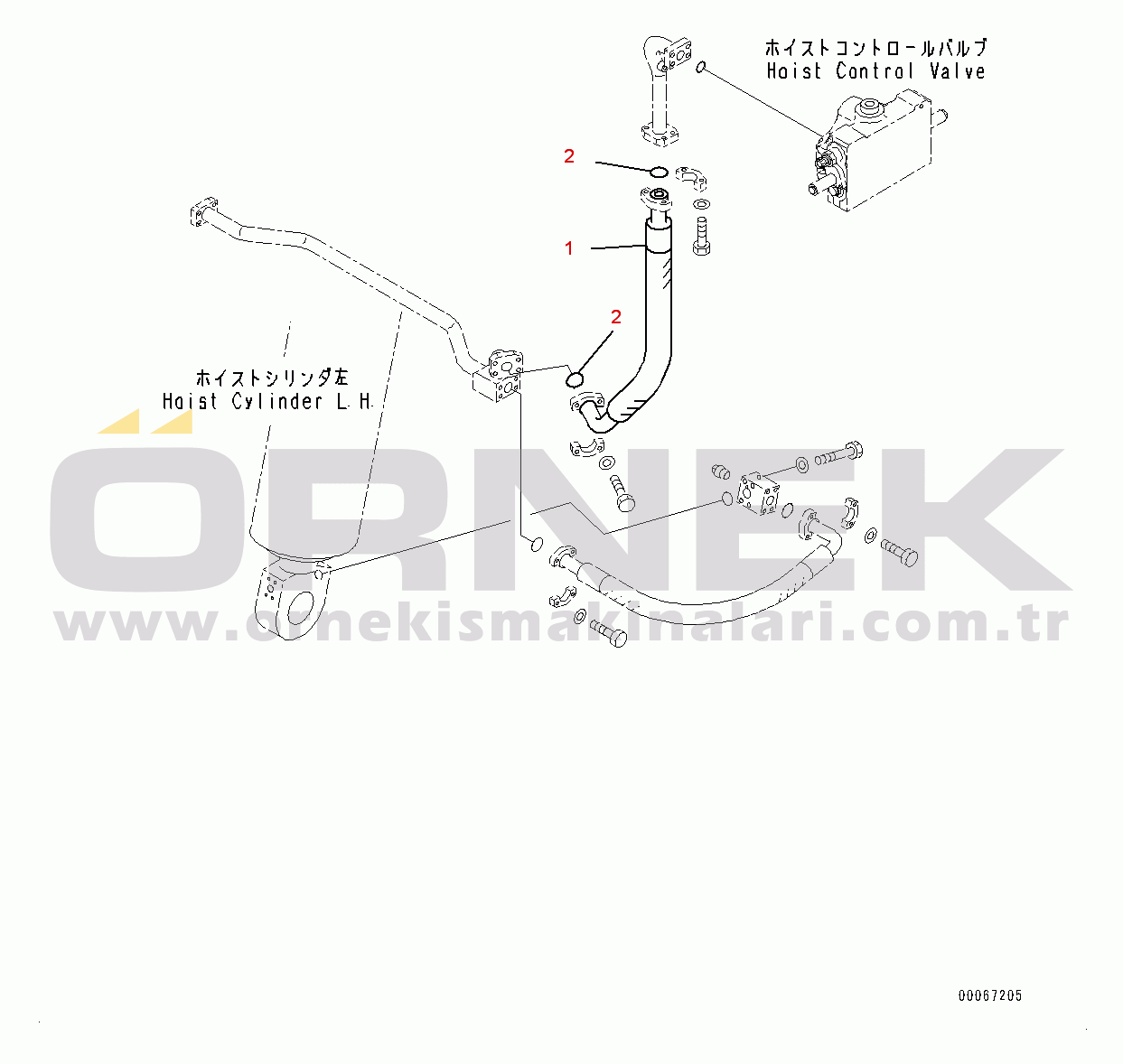 Komatsu HD465-7E0 S/N 10732-UP Steering and Hoist Hydraulic Piping, Steering and Hoist Piping (#10732-)