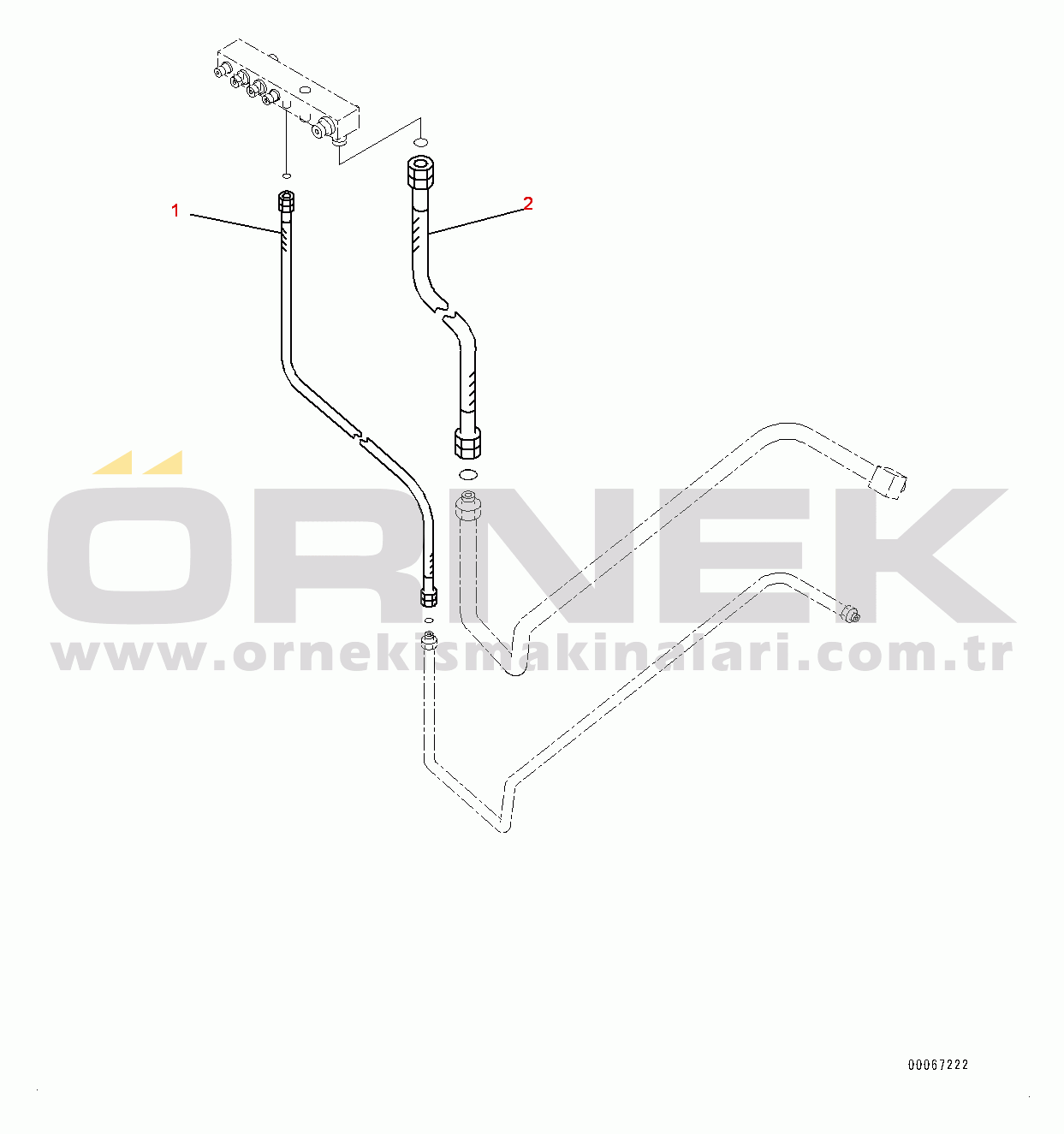 Komatsu HD465-7R S/N 15352-UP Brake Piping, Brake Valve Piping, Drain (#15352-)