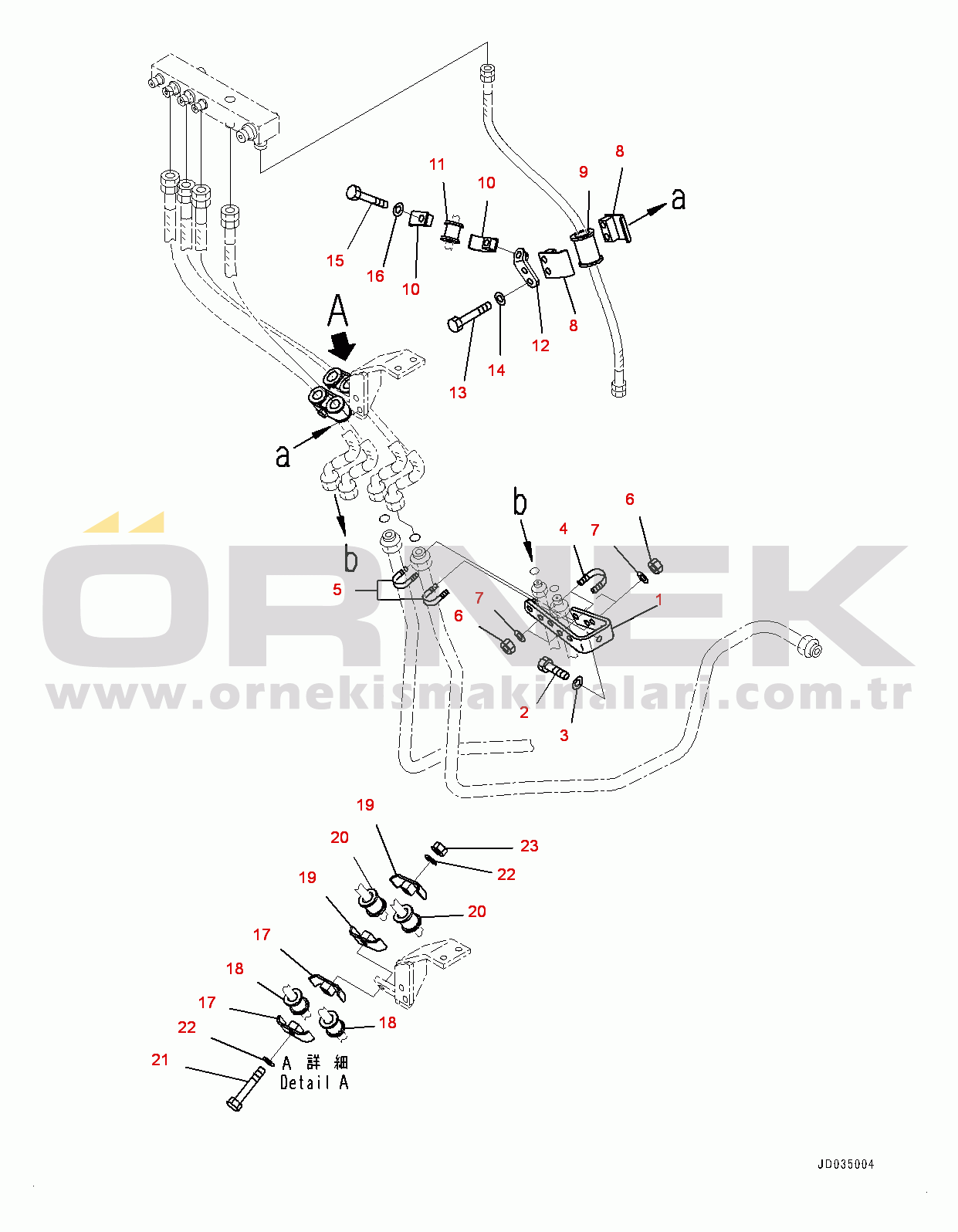 Komatsu HD465-7R S/N 15352-UP Brake Piping, Clamp (2/2) (#15352-)