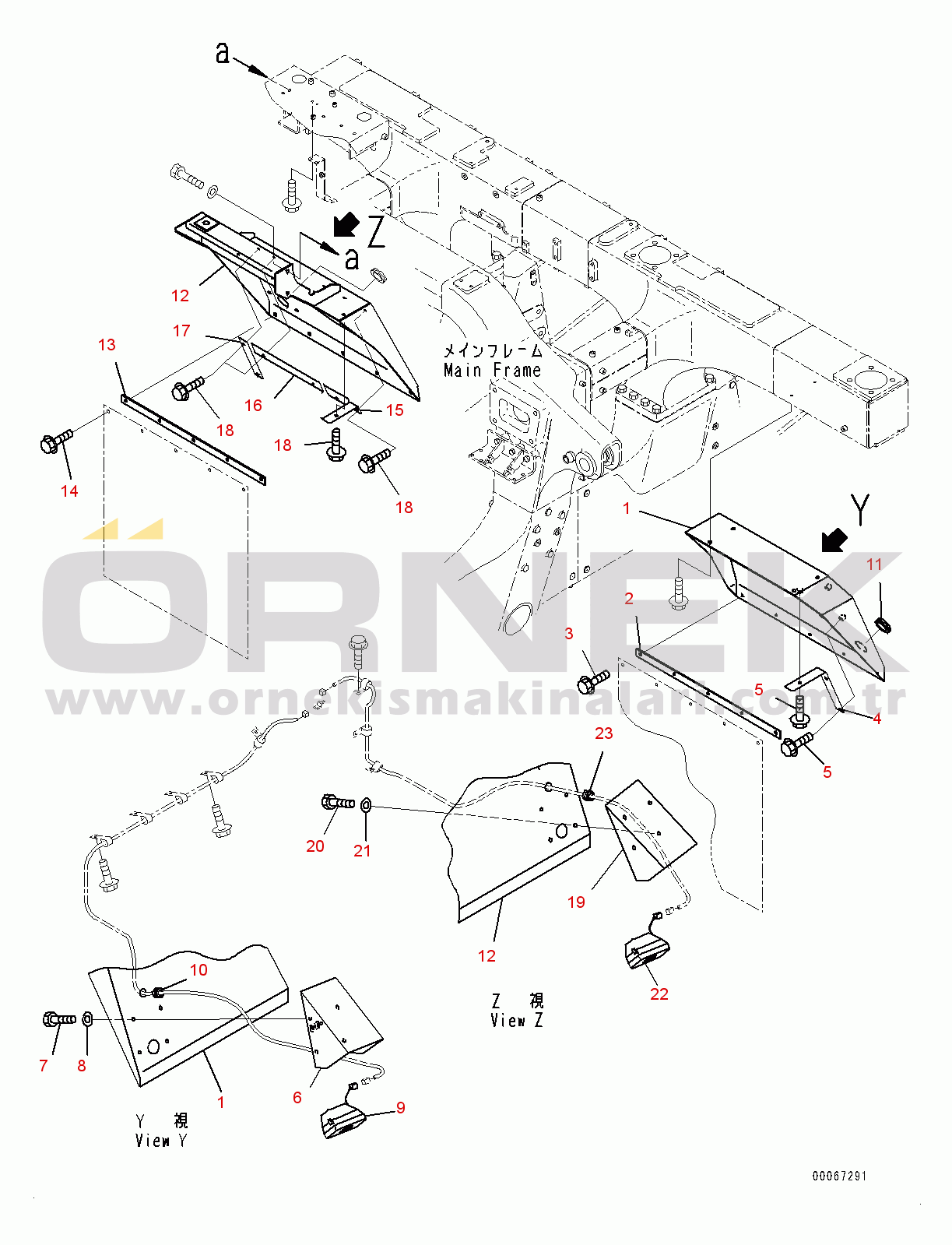 Komatsu HD465-7R S/N 15352-UP Fender, Fender and Mudguard Mounting Parts (#15352-)