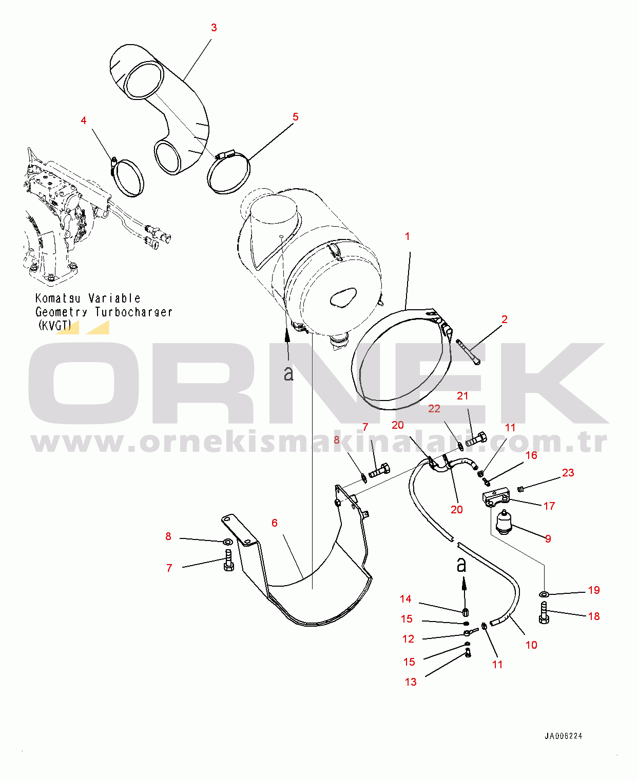 Komatsu D65PX-17 S/N 1001-UP Air Cleaner Related Parts, Mounting (#1001-)