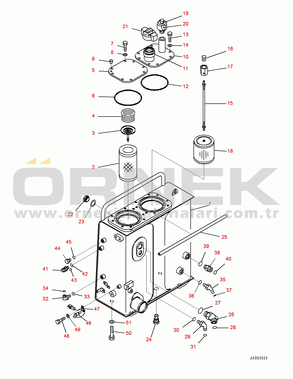 Komatsu D65PX-17 S/N 1001-UP Hydraulic Tank (#1001-)