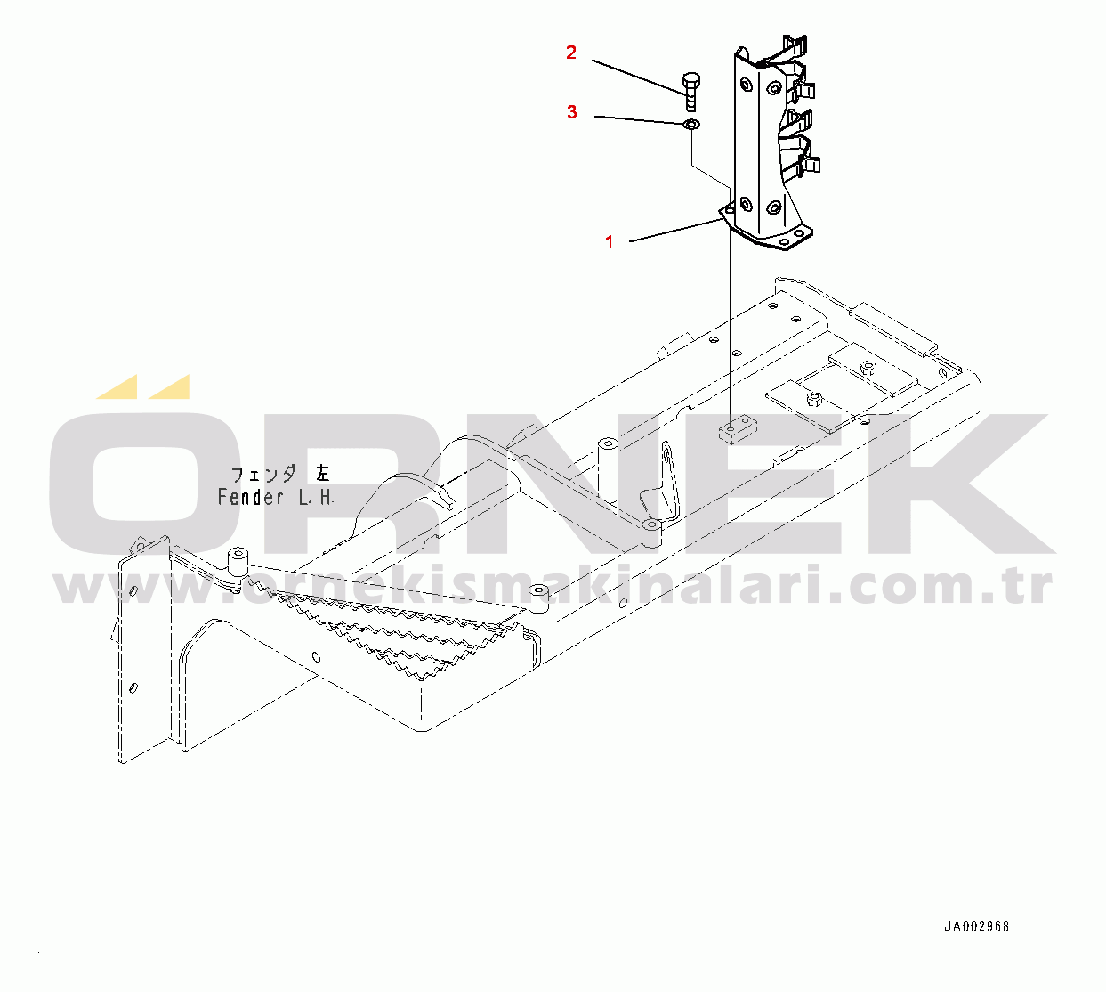 Komatsu D65PX-17 S/N 1001-UP Fender, Grease Pump Mounting (#1001-)
