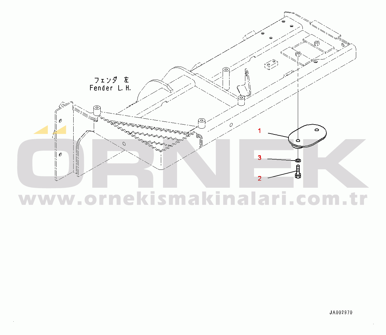 Komatsu D65PX-17 S/N 1001-UP Fender, Under Cover (#1001-)