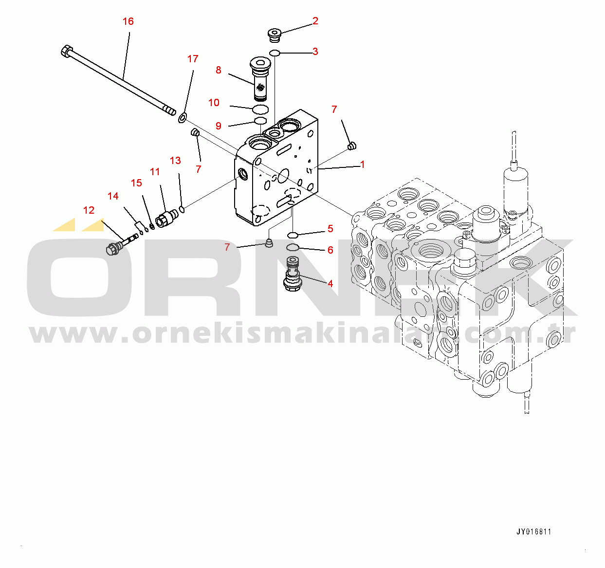Komatsu D65PX-17 S/N 1001-UP Fender, Control Valve, 4-spool (4/11) (#1001-)