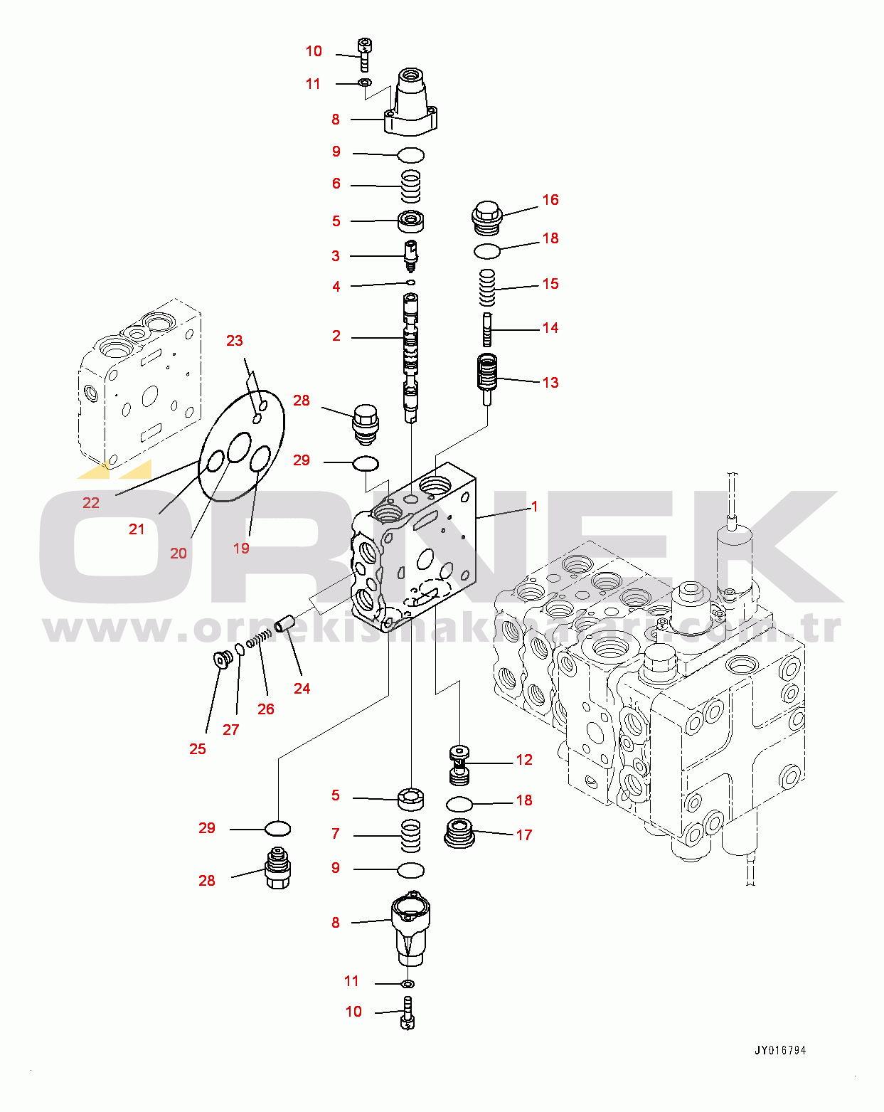 Komatsu D65PX-17 S/N 1001-UP Fender, Control Valve, 5-spool (7/12) (#1001-)