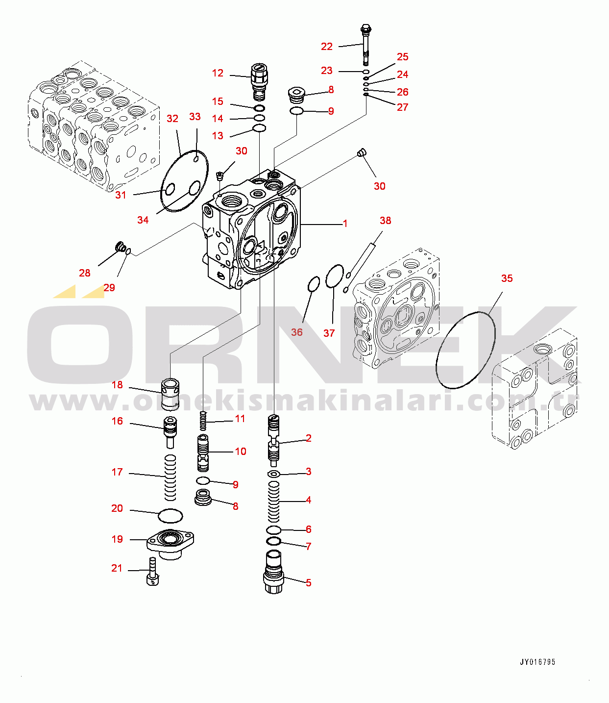 Komatsu D65PX-17 S/N 1001-UP Fender, Control Valve, 5-spool (8/12) (#1001-)
