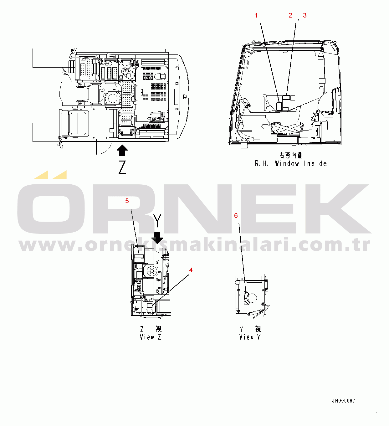 Komatsu PC240LC-10 S/N 90001-UP Control Pattern Plates (#90001-)
