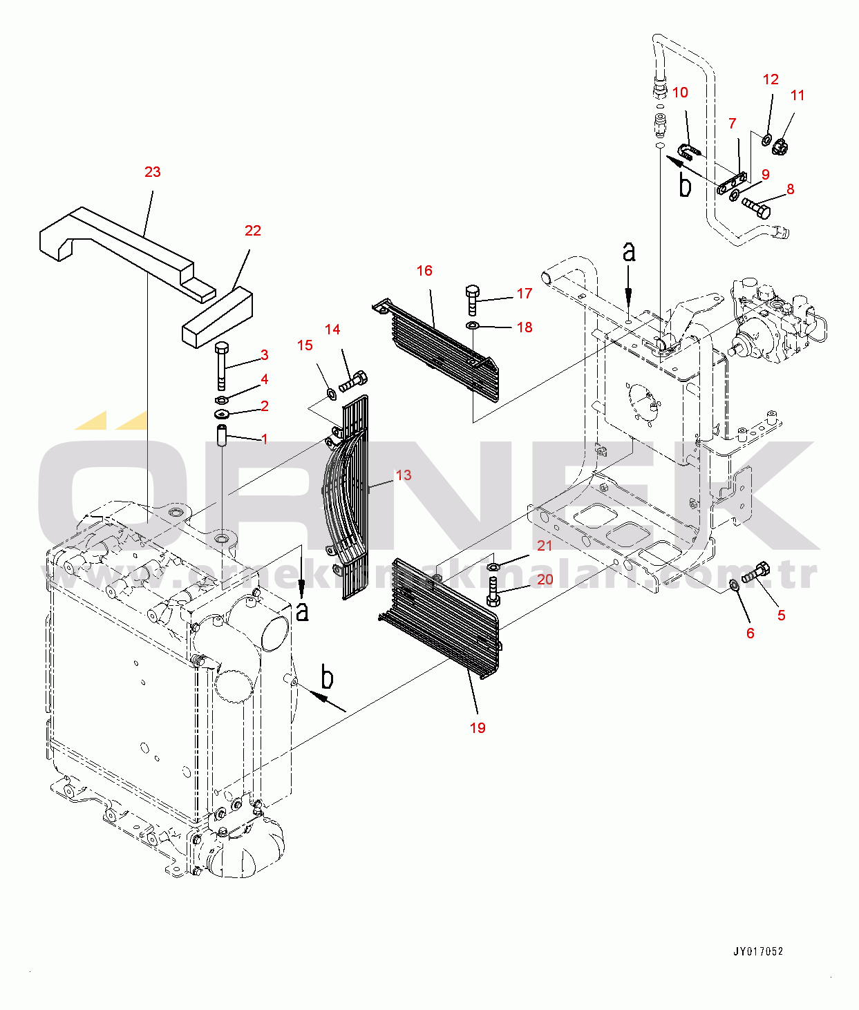Komatsu HM300-3 S/N 3001-UP Aftercooler, Baffle and Fan Net (#3203-)