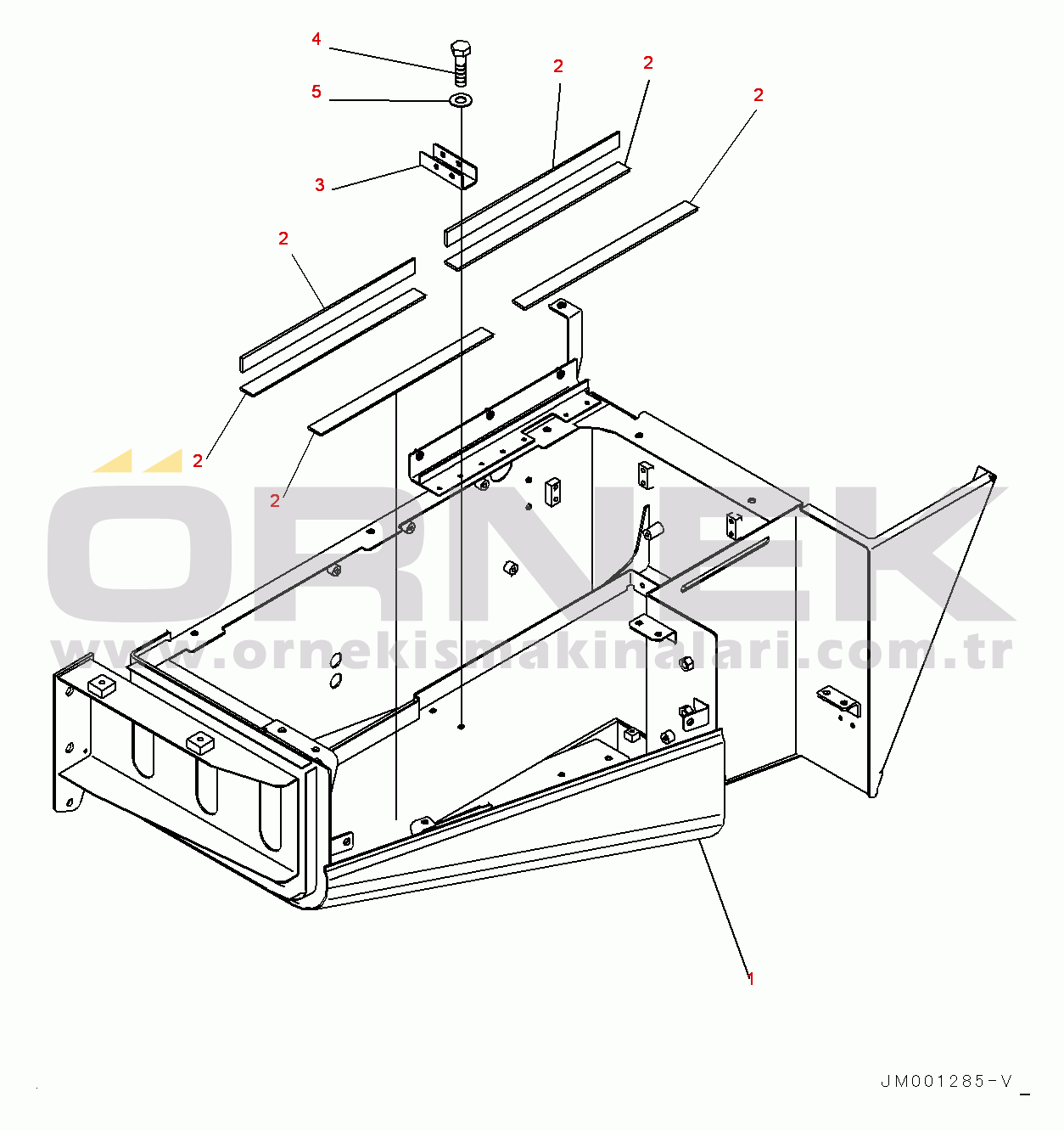 Komatsu HM300-3 S/N 3001-UP Battery Box, Box (#3001-)