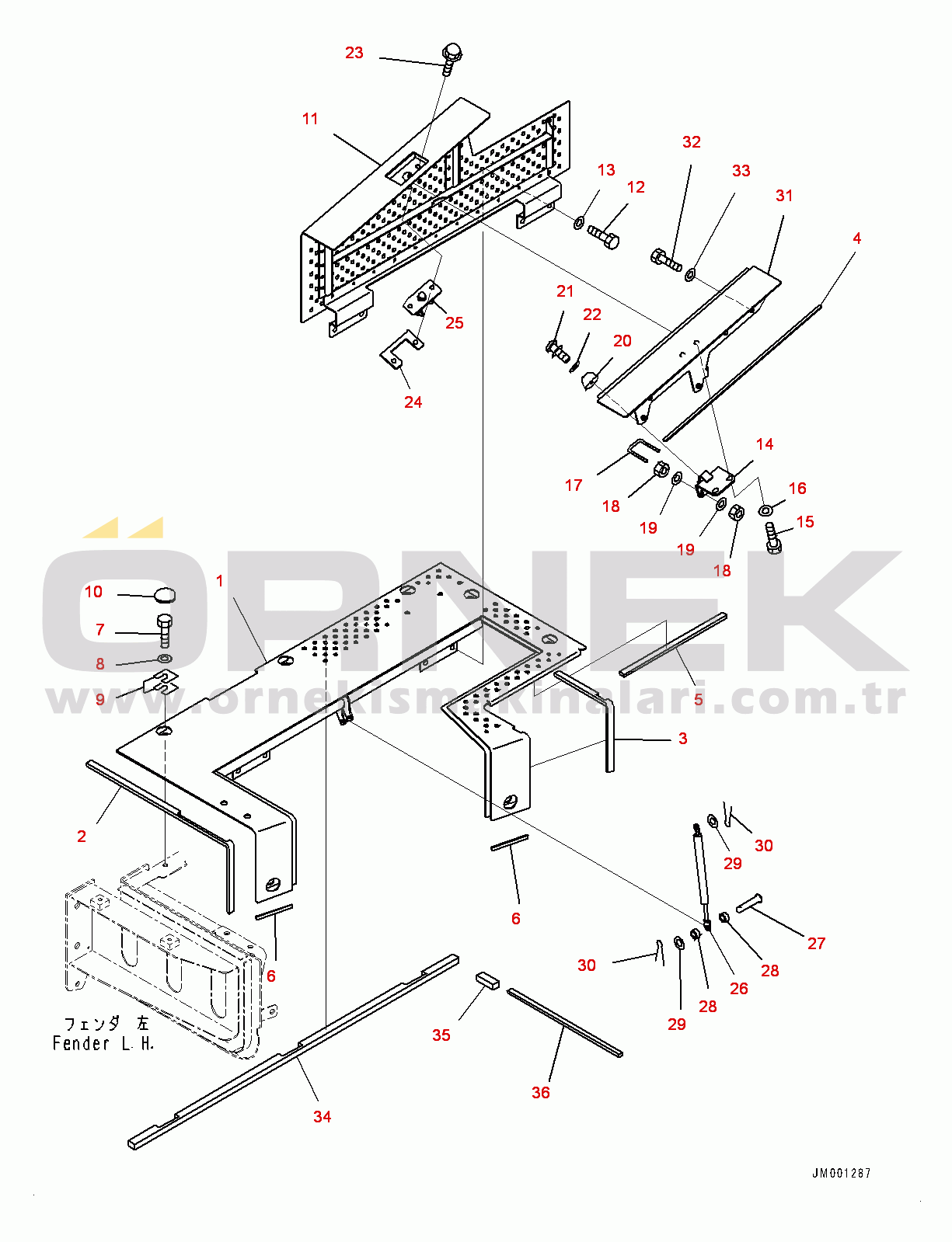 Komatsu HM300-3 S/N 3001-UP Battery Box, Cover (#3001-)