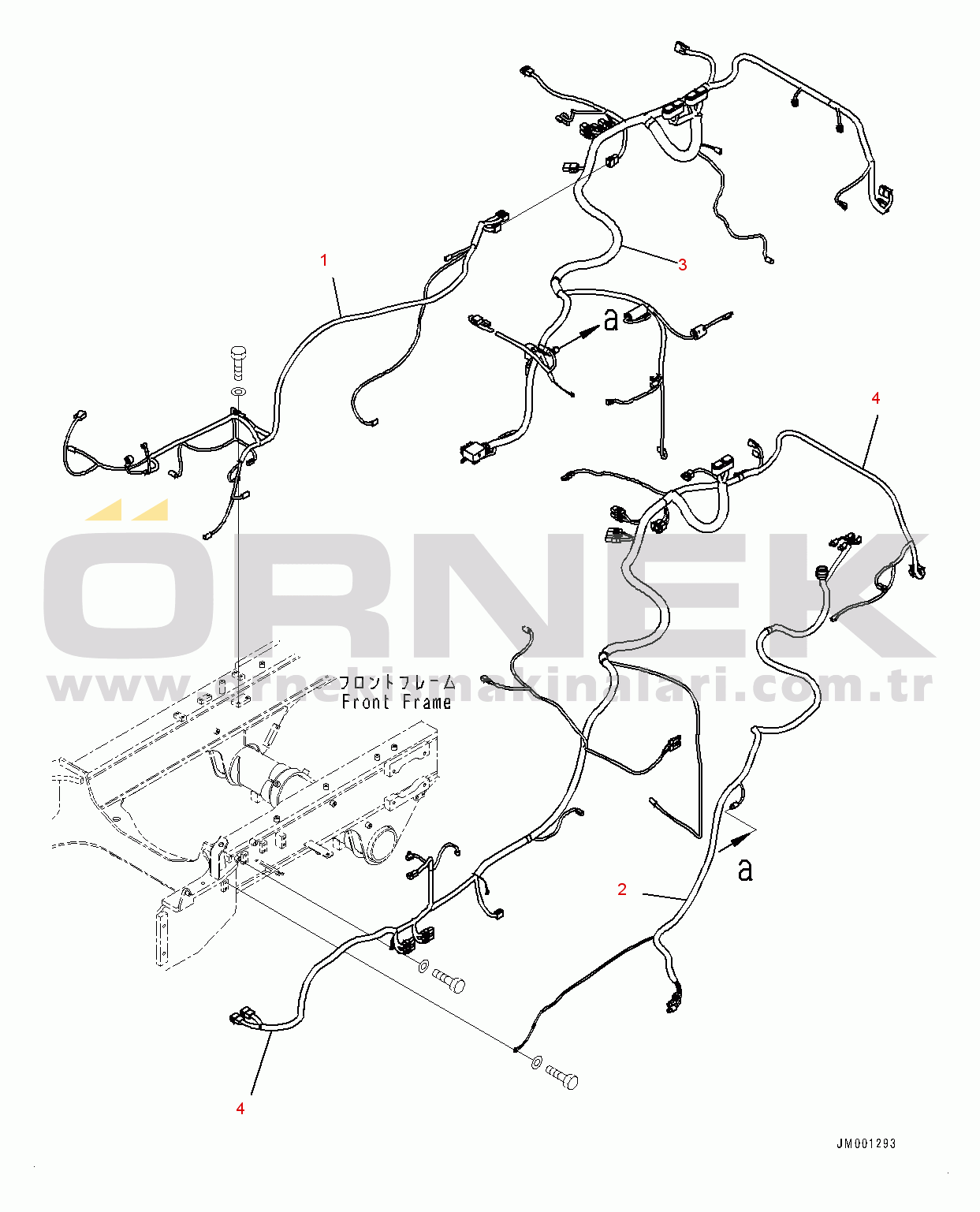 Komatsu HM300-3 S/N 3001-UP Front Wiring Harness (#3001-)