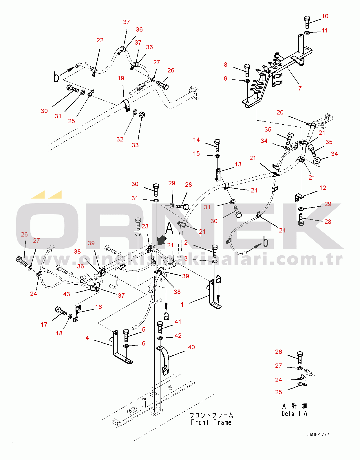 Komatsu HM300-3 S/N 3001-UP Front Wiring Harness, Mounting, R.H. (#3001-)