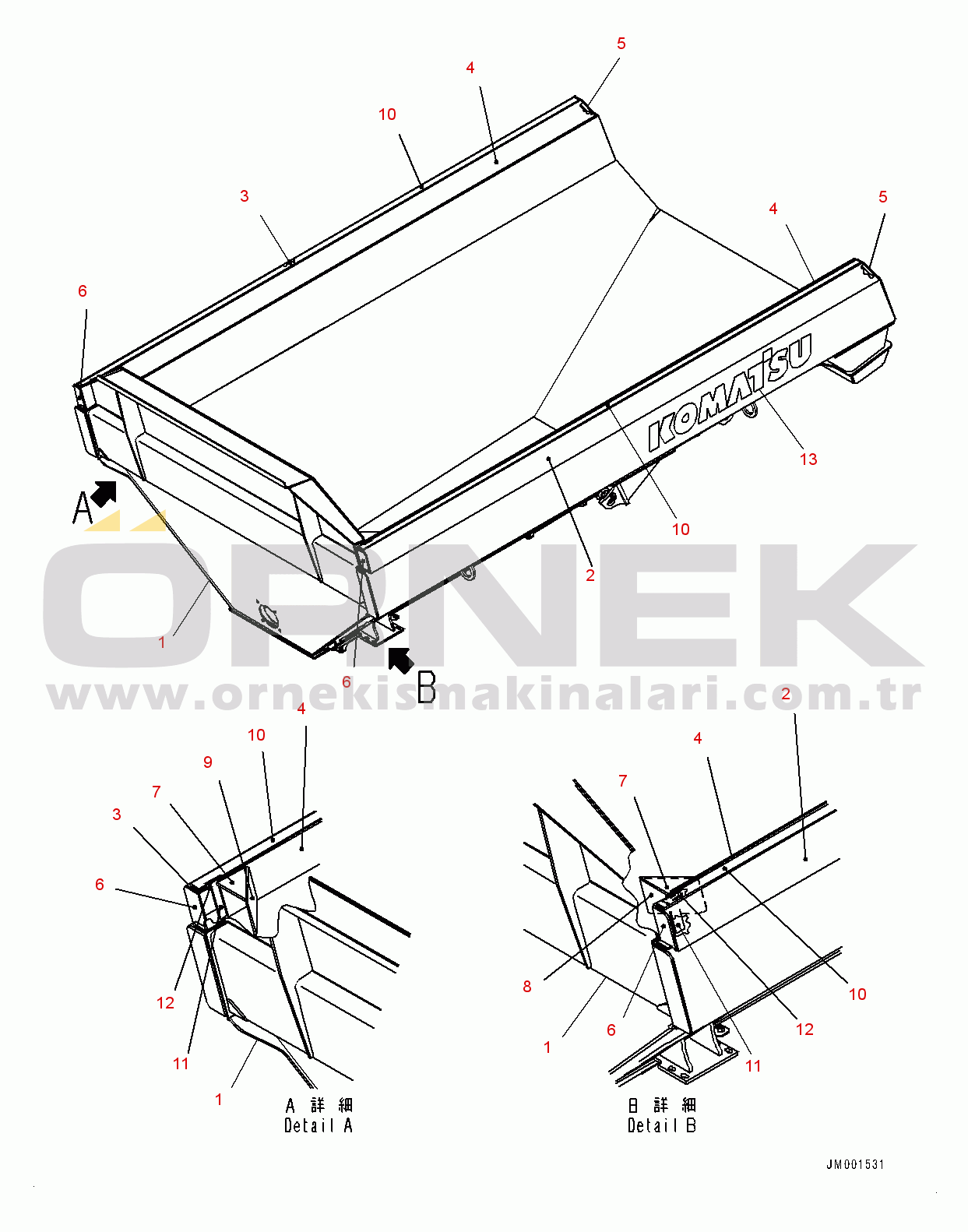 Komatsu HM300-3 S/N 3001-UP Body (#3001-)