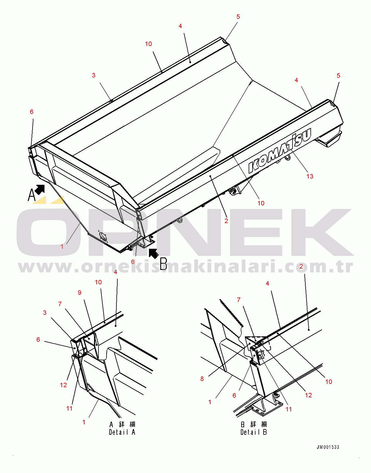 Komatsu HM300-3 S/N 3001-UP Body (#3001-)