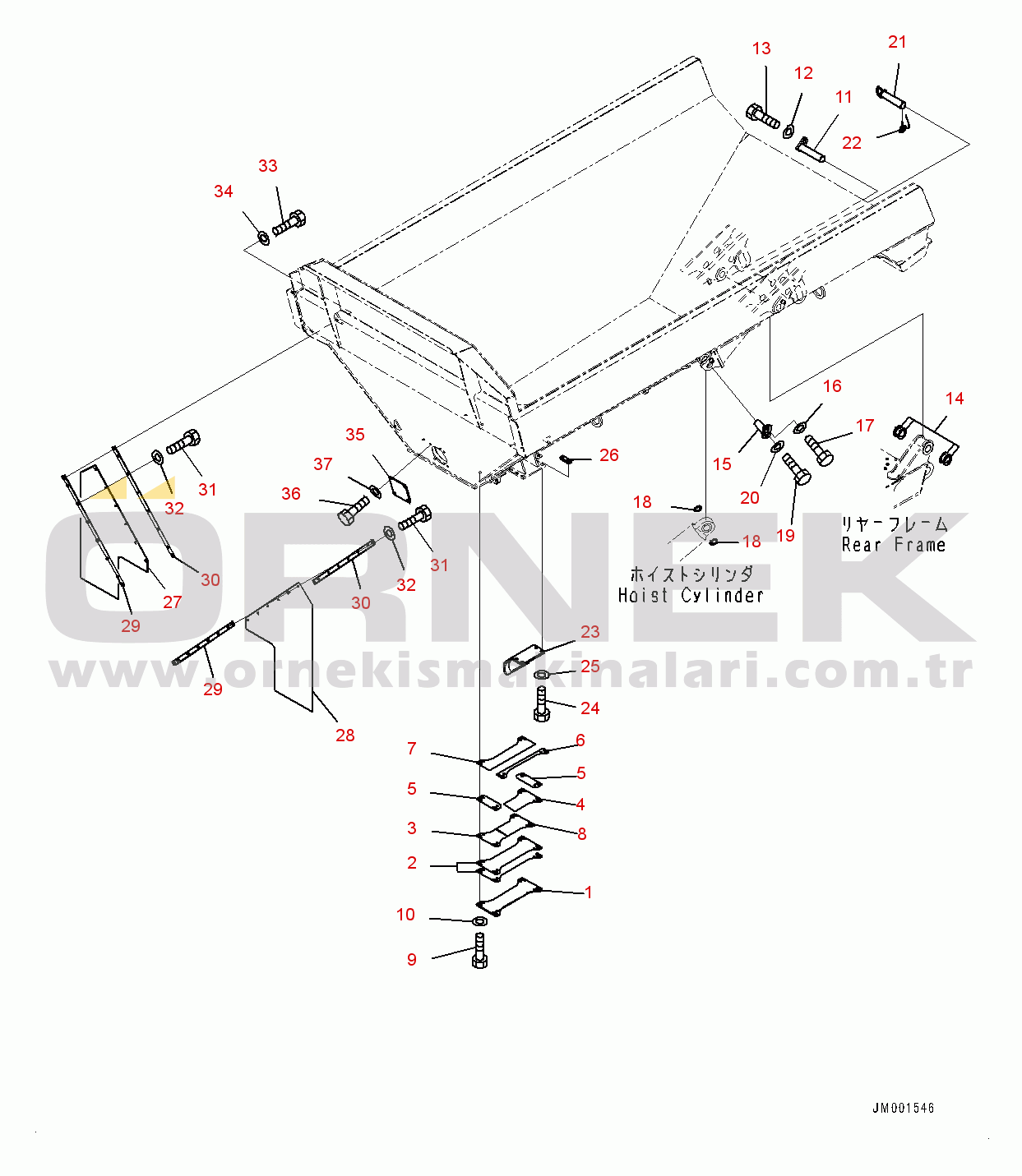 Komatsu HM300-3 S/N 3001-UP Body Related Parts (#3001-)