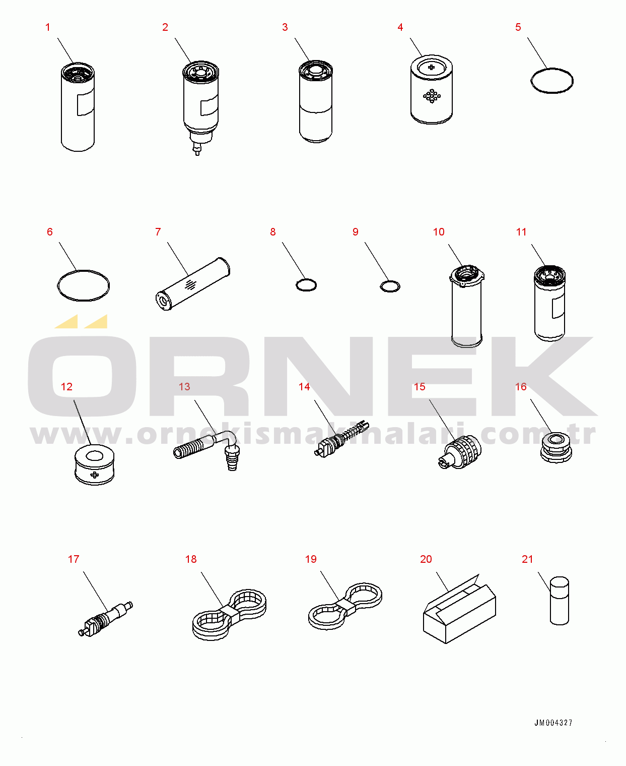 Komatsu HM300-3 S/N 3001-UP Spare Parts (#3001-)