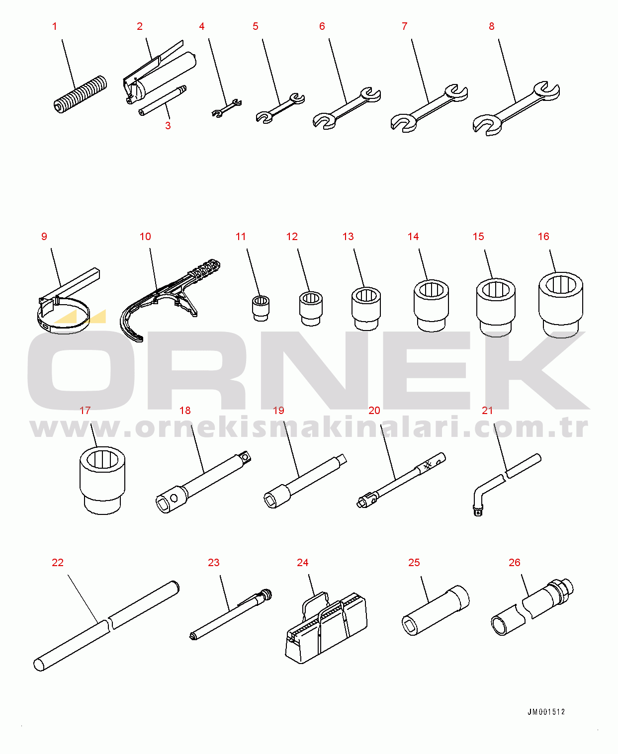 Komatsu HM300-3 S/N 3001-UP General Tool Set (#3001-)