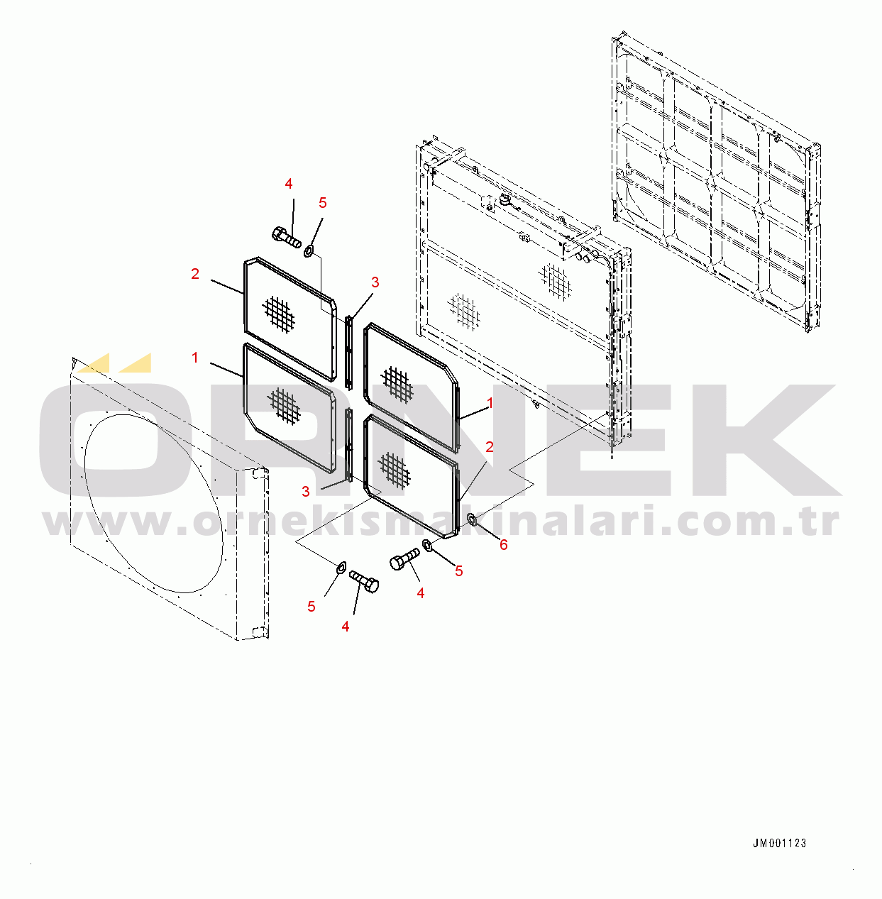 Komatsu WA1200-6 S/N 60001-UP (Chassis only) Radiator, Protector (#60001-)