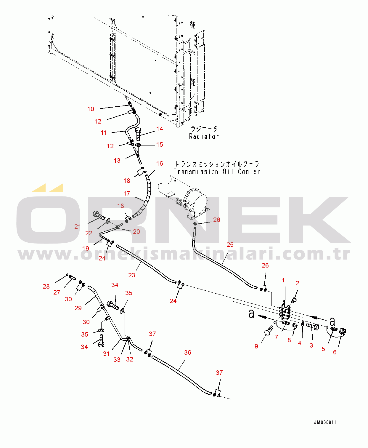 Komatsu WA1200-6 S/N 60001-UP (Chassis only) Cooling Piping, Drain Piping (#60001-)