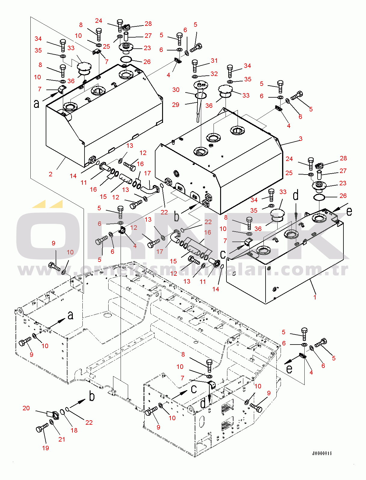 Komatsu WA1200-6 S/N 60001-UP (Chassis only) Fuel Tank, Tank (#60001-)