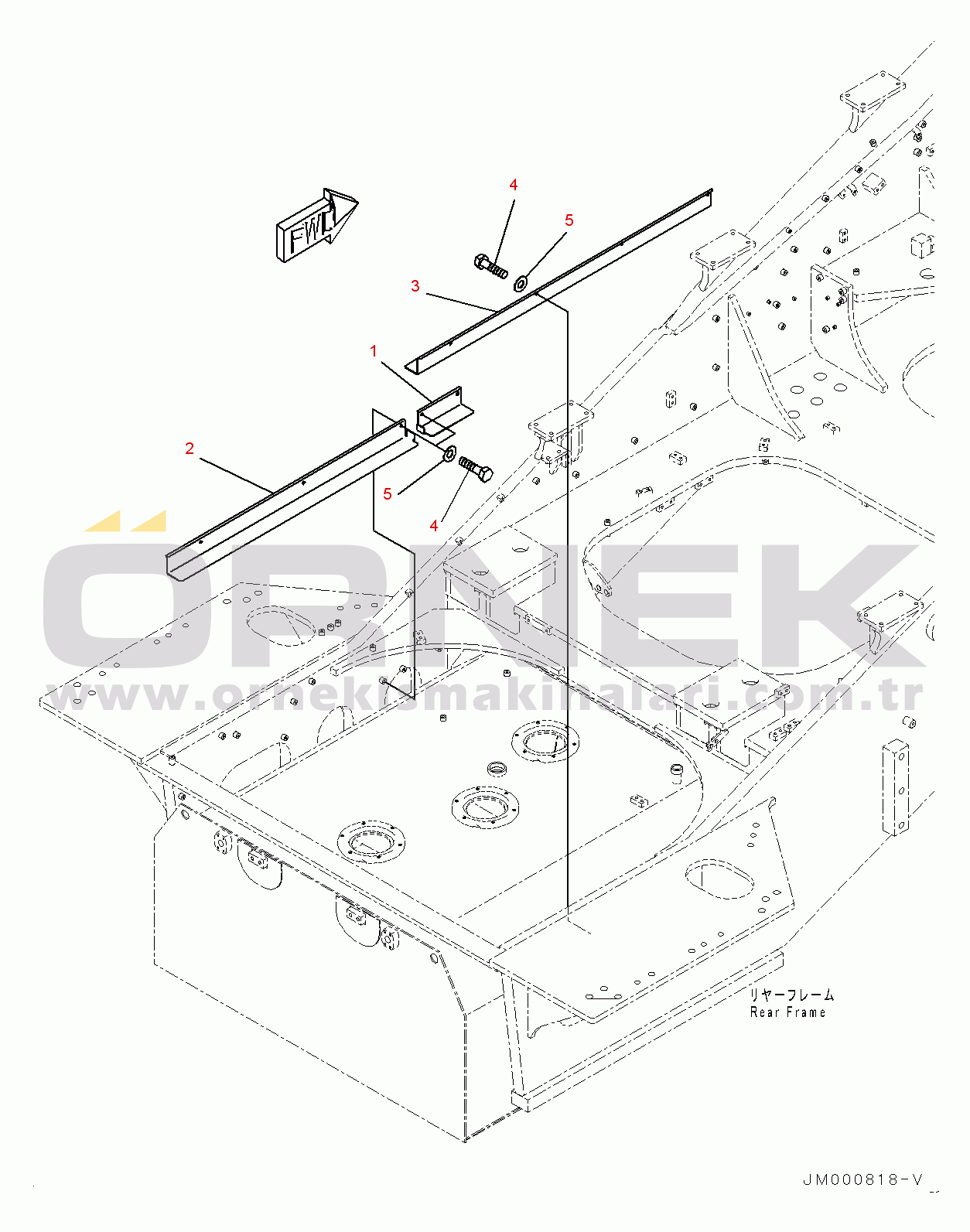 Komatsu WA1200-6 S/N 60001-UP (Chassis only) Fuel Tank, Cover (#60001-)