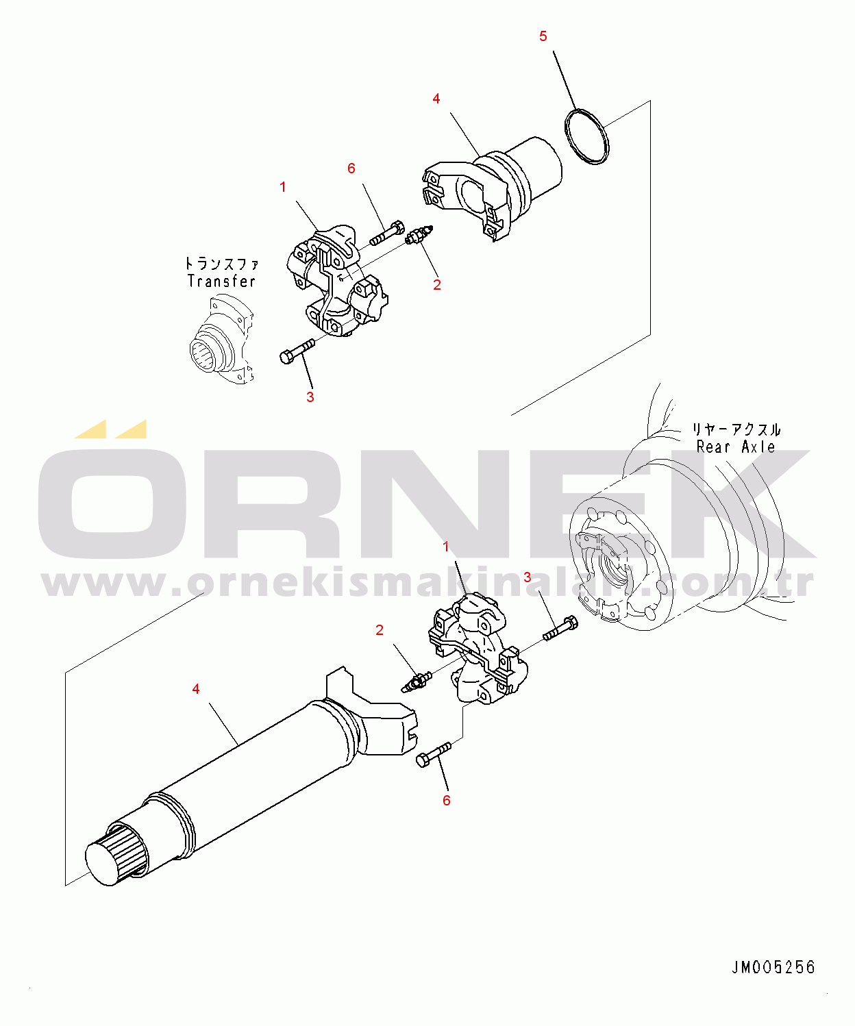 Komatsu WA1200-6 S/N 60001-UP (Chassis only) Propeller Shaft, Rear (#60001-)