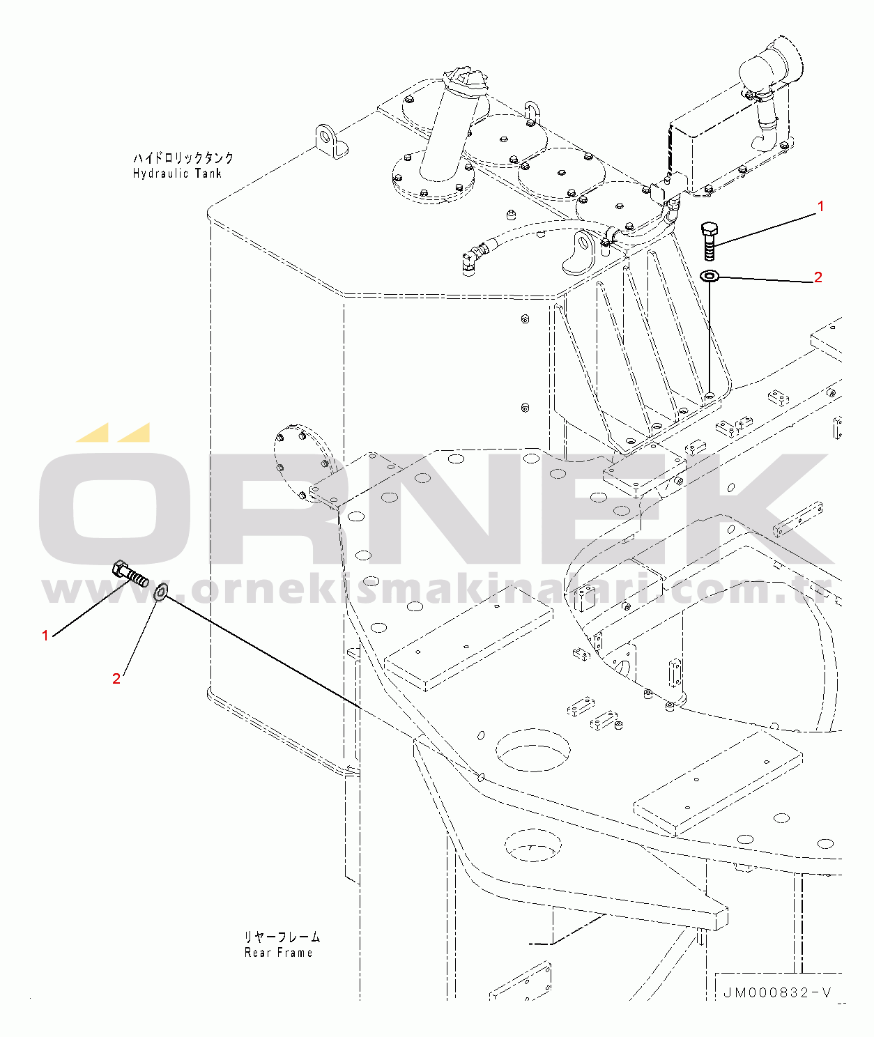 Komatsu WA1200-6 S/N 60001-UP (Chassis only) Hydraulic Tank, Mounting (#60003-)