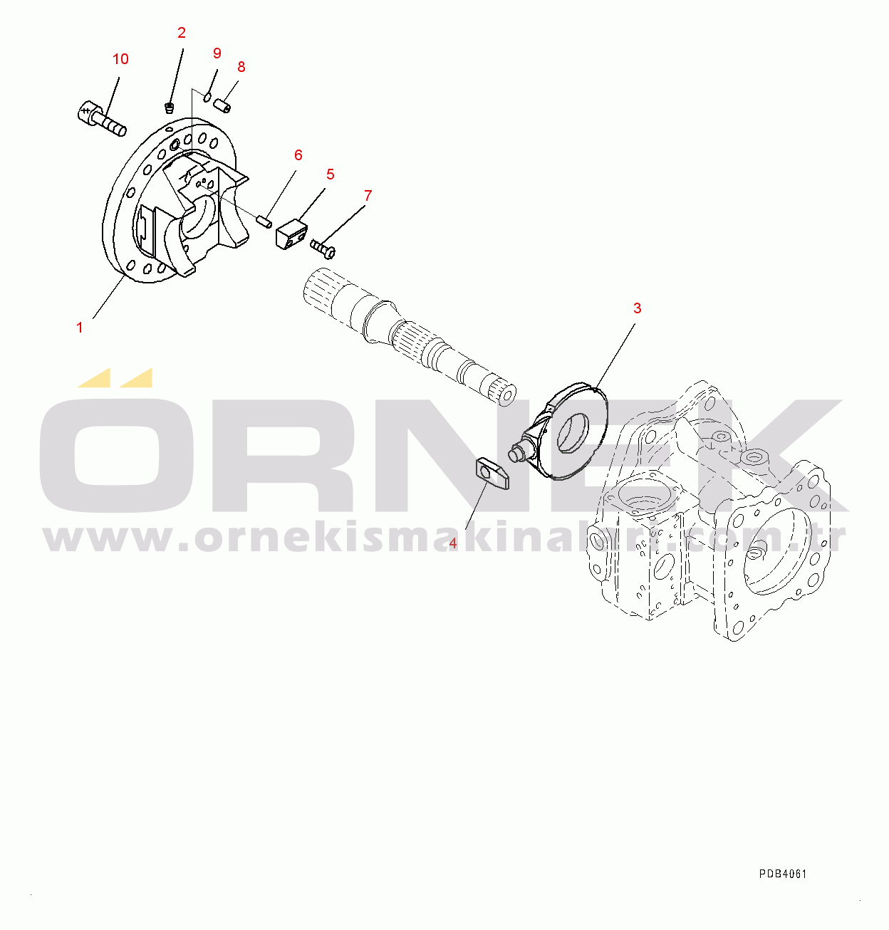 Komatsu WA1200-6 S/N 60001-UP (Chassis only) Hydraulic Oil Main Pump, No.1 Loader Pump (4/16) (#60001-)