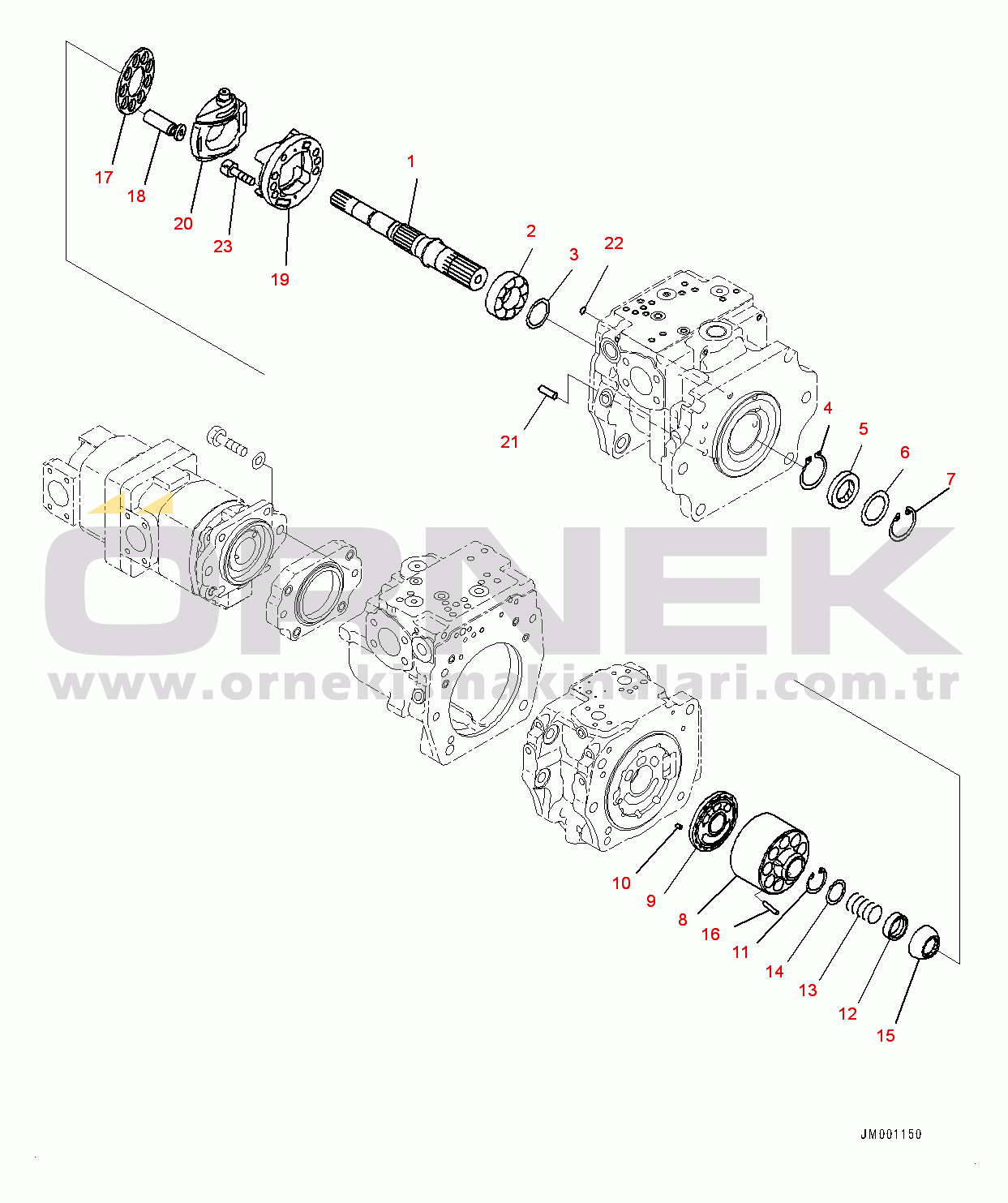 Komatsu WA1200-6 S/N 60001-UP (Chassis only) Hydraulic Oil Main Pump, Steering Pump (3/12) (#60001-)