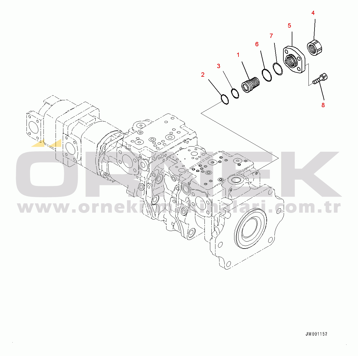 Komatsu WA1200-6 S/N 60001-UP (Chassis only) Hydraulic Oil Main Pump, Steering Pump (5/12) (#60001-)
