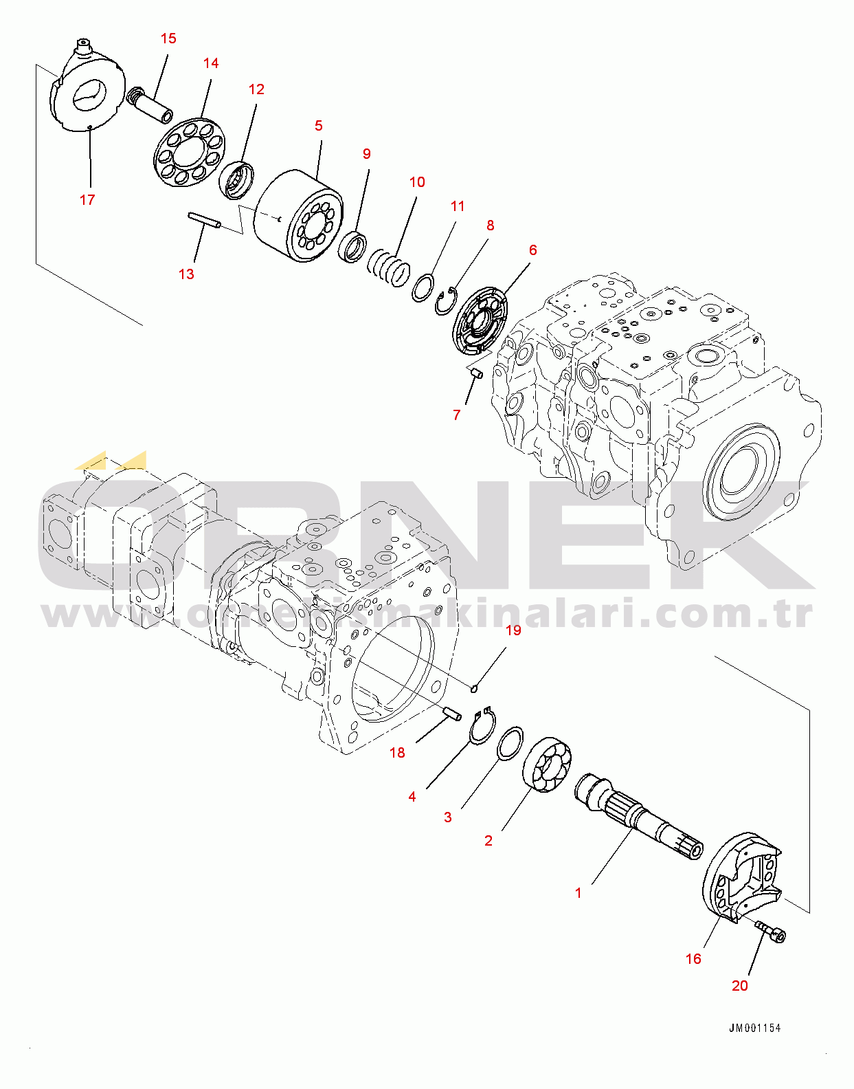 Komatsu WA1200-6 S/N 60001-UP (Chassis only) Hydraulic Oil Main Pump, Steering Pump (7/12) (#60001-)