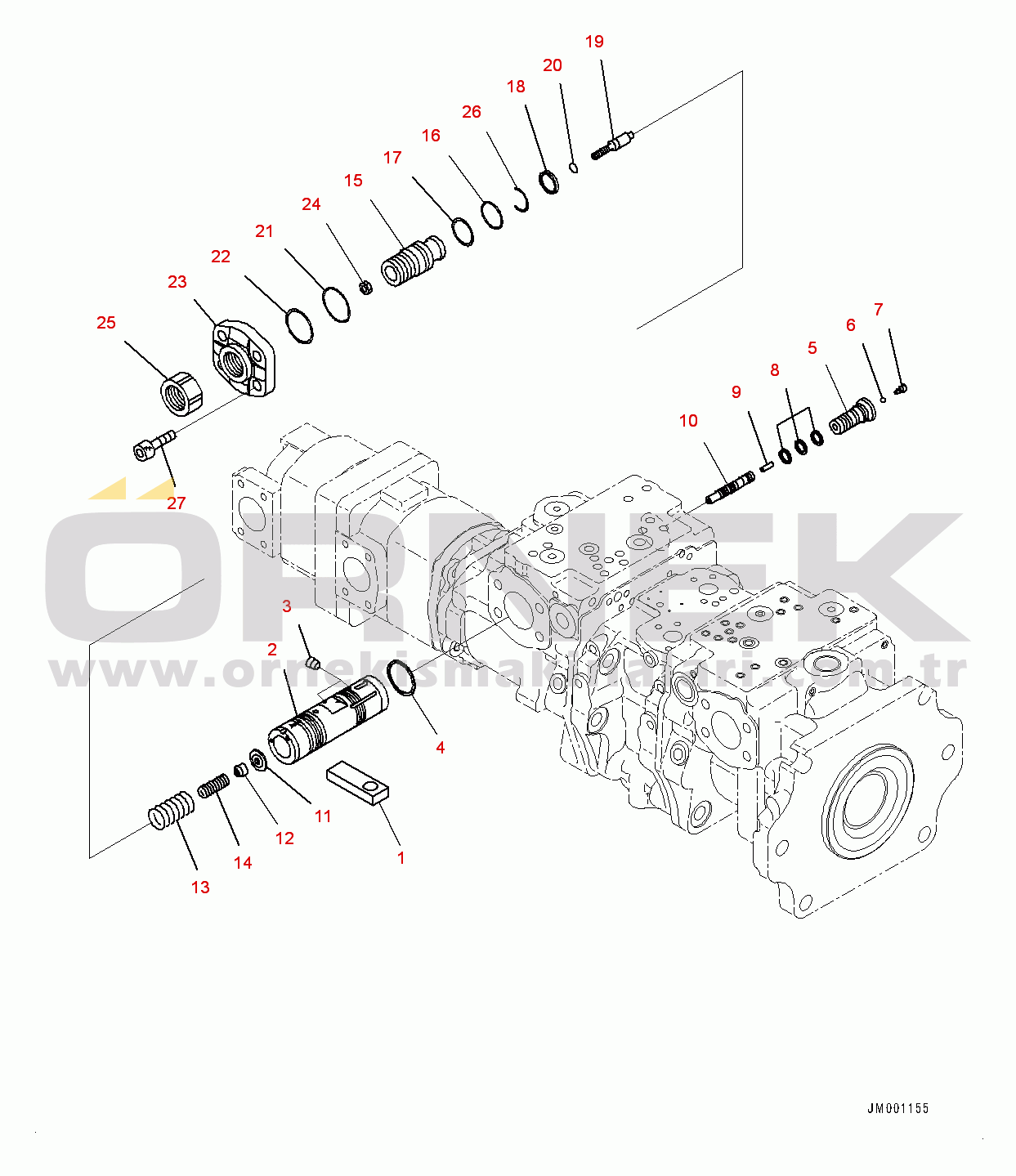 Komatsu WA1200-6 S/N 60001-UP (Chassis only) Hydraulic Oil Main Pump, Steering Pump (8/12) (#60001-)