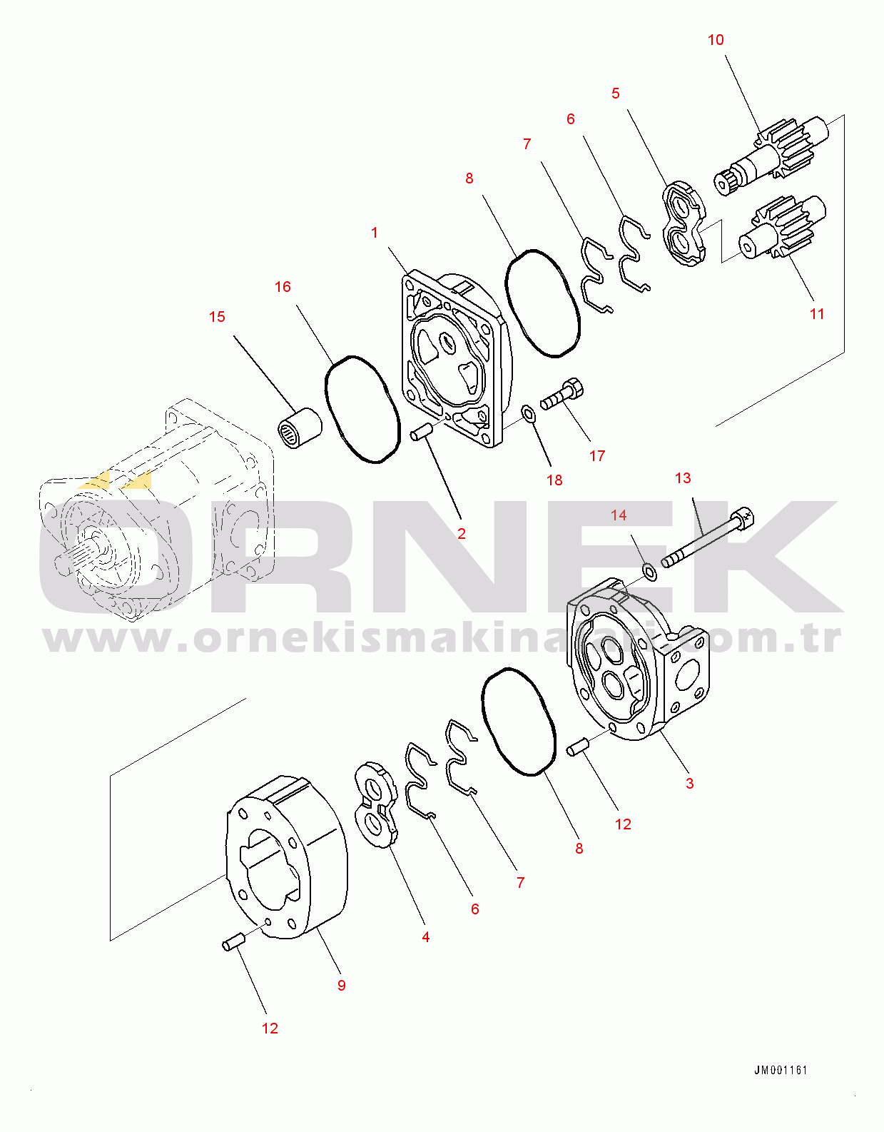 Komatsu WA1200-6 S/N 60001-UP (Chassis only) Hydraulic Oil Main Pump, Fan Pump (3/3) (#60001-)