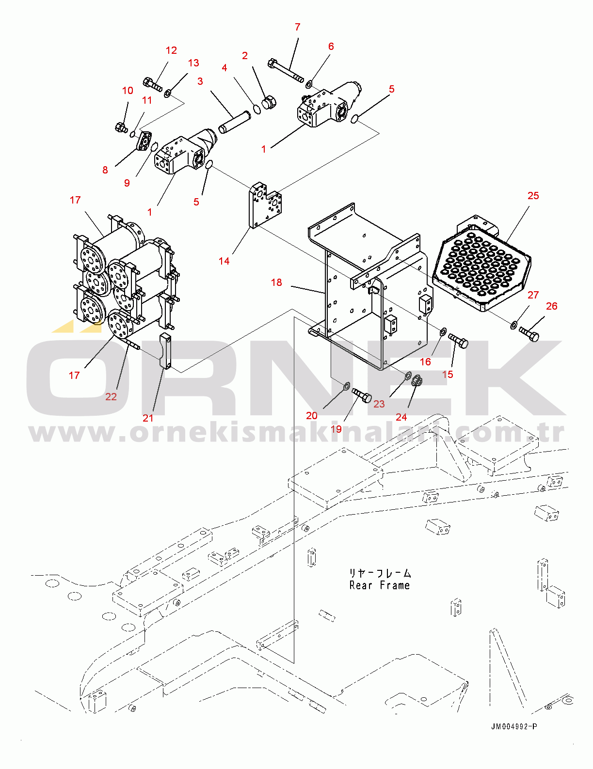 Komatsu WA1200-6 S/N 60001-UP (Chassis only) Hydraulic Piping, Inline Filter (#60001-)