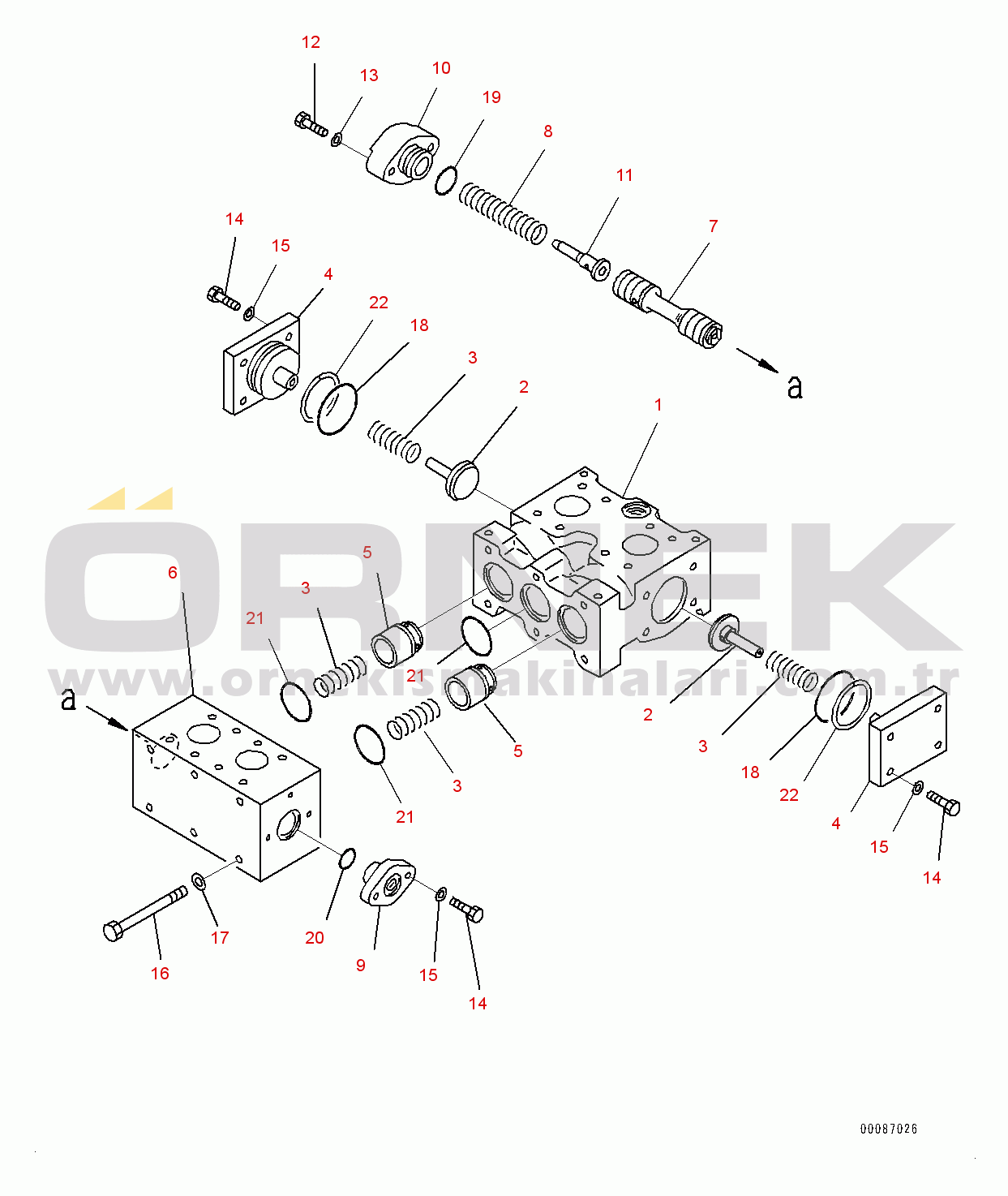 Komatsu WA1200-6 S/N 60001-UP (Chassis only) Emergency Steering Piping, Inner Parts, Diverter Valve (#60001-)