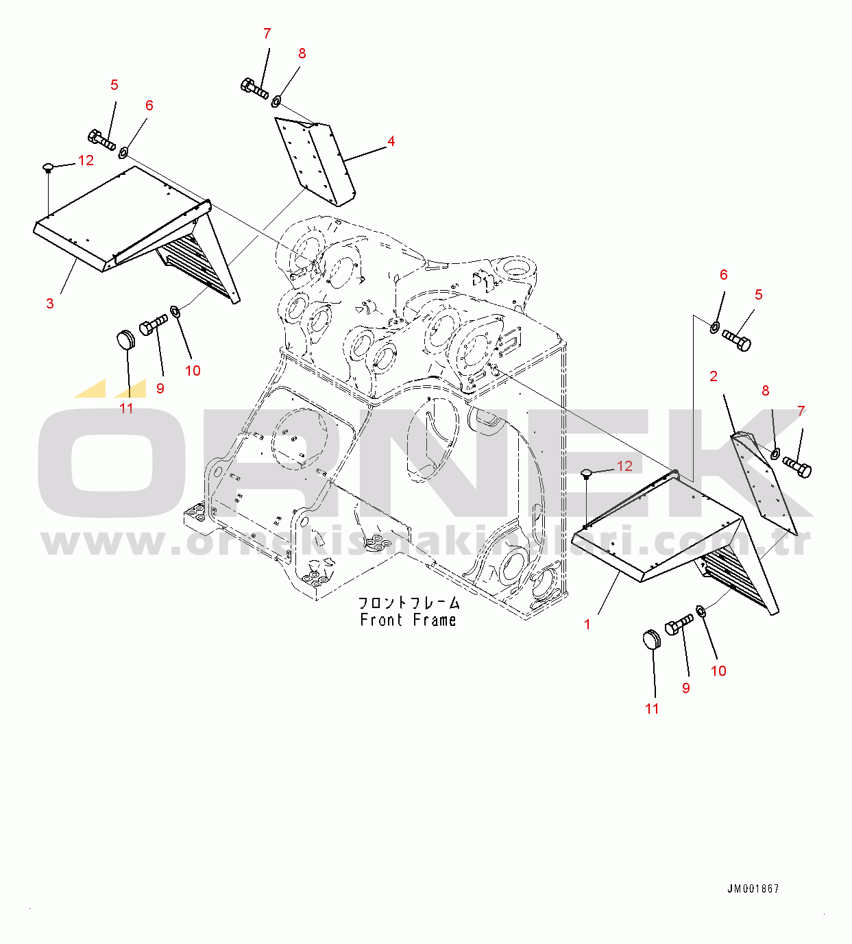 Komatsu WA1200-6 S/N 60001-UP (Chassis only) Front Fender,  (#60001-60014)