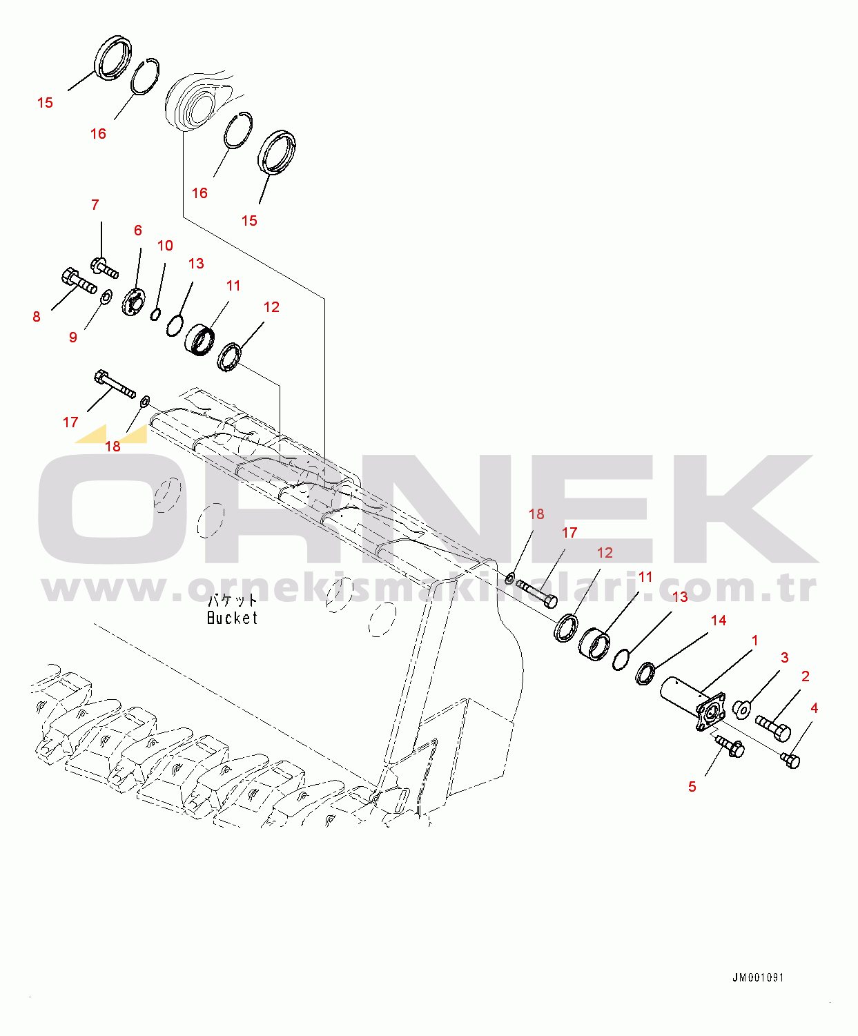 Komatsu WA1200-6 S/N 60001-UP (Chassis only) Boom and Bell Crank, Link - Bucket Mounting (#60001-)