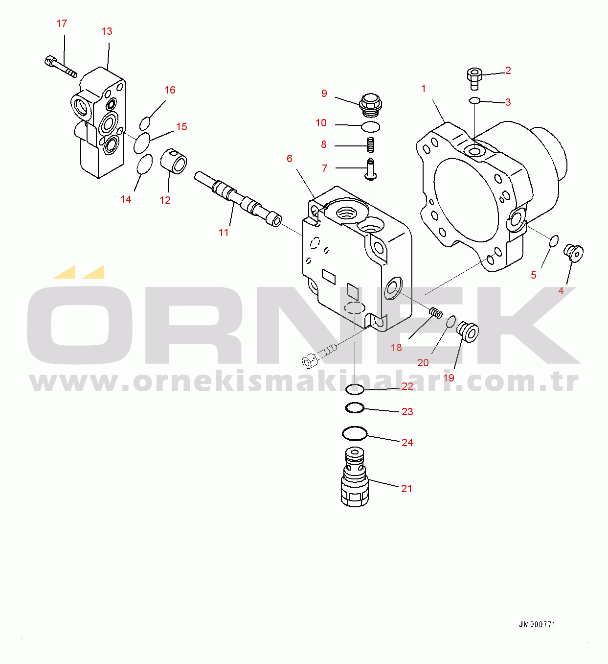 Komatsu WA1200-6 S/N 60004-UP (KAL Spec. (Chassis only)) Cooling Piping, Fan Motor (1/2) (#60001-60026)