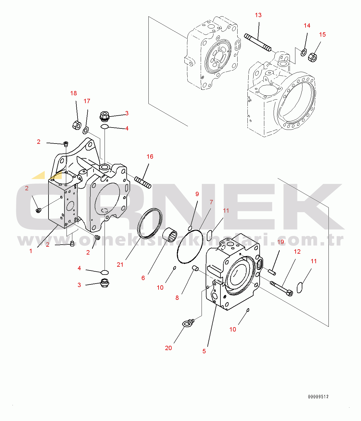 Komatsu WA1200-6 S/N 60004-UP (KAL Spec. (Chassis only)) Hydraulic Oil Main Pump, No.2 Loader Pump (1/16) (#60001-60029)