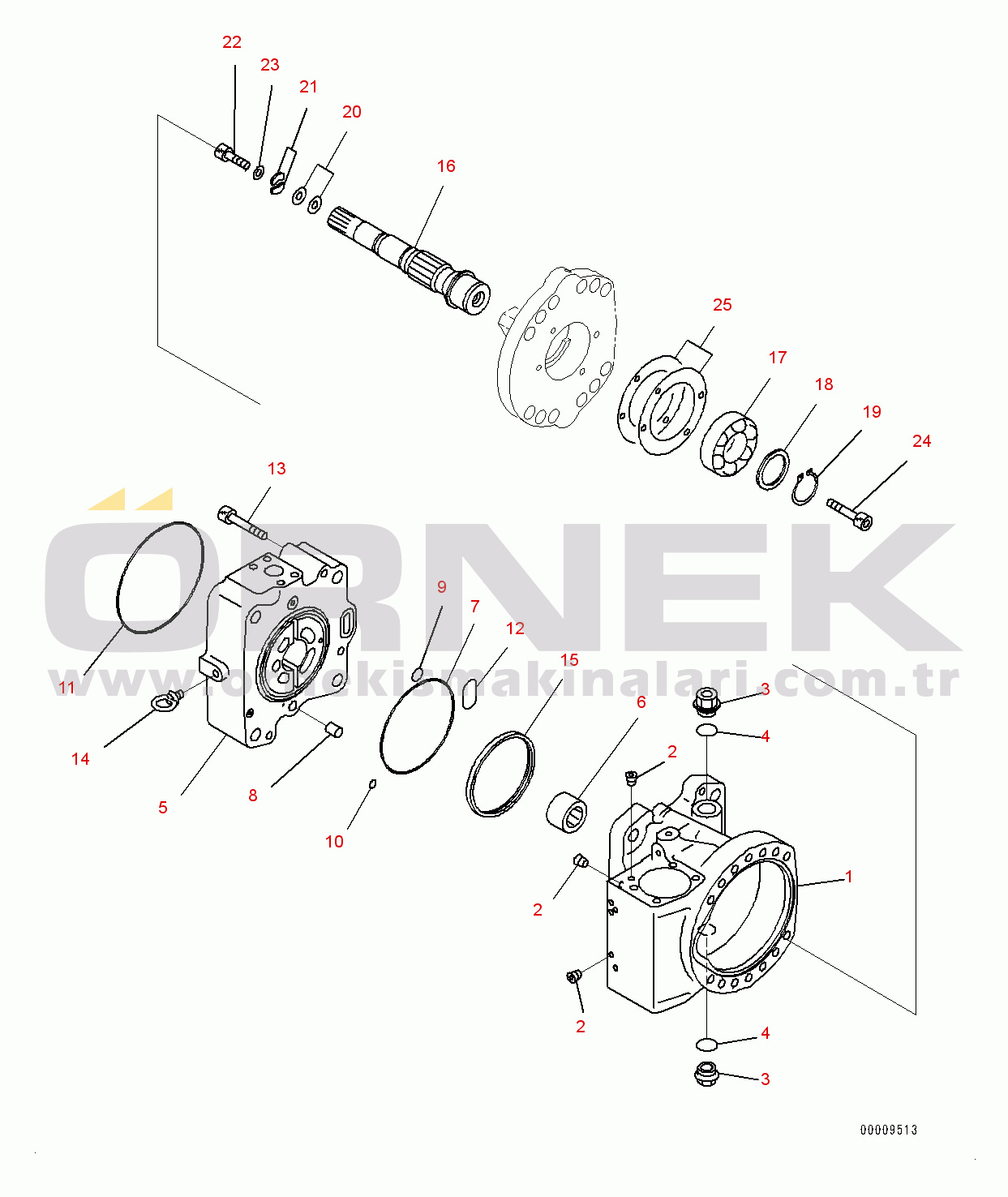 Komatsu WA1200-6 S/N 60004-UP (KAL Spec. (Chassis only)) Hydraulic Oil Main Pump, No.2 Loader Pump (4/16) (#60001-60029)
