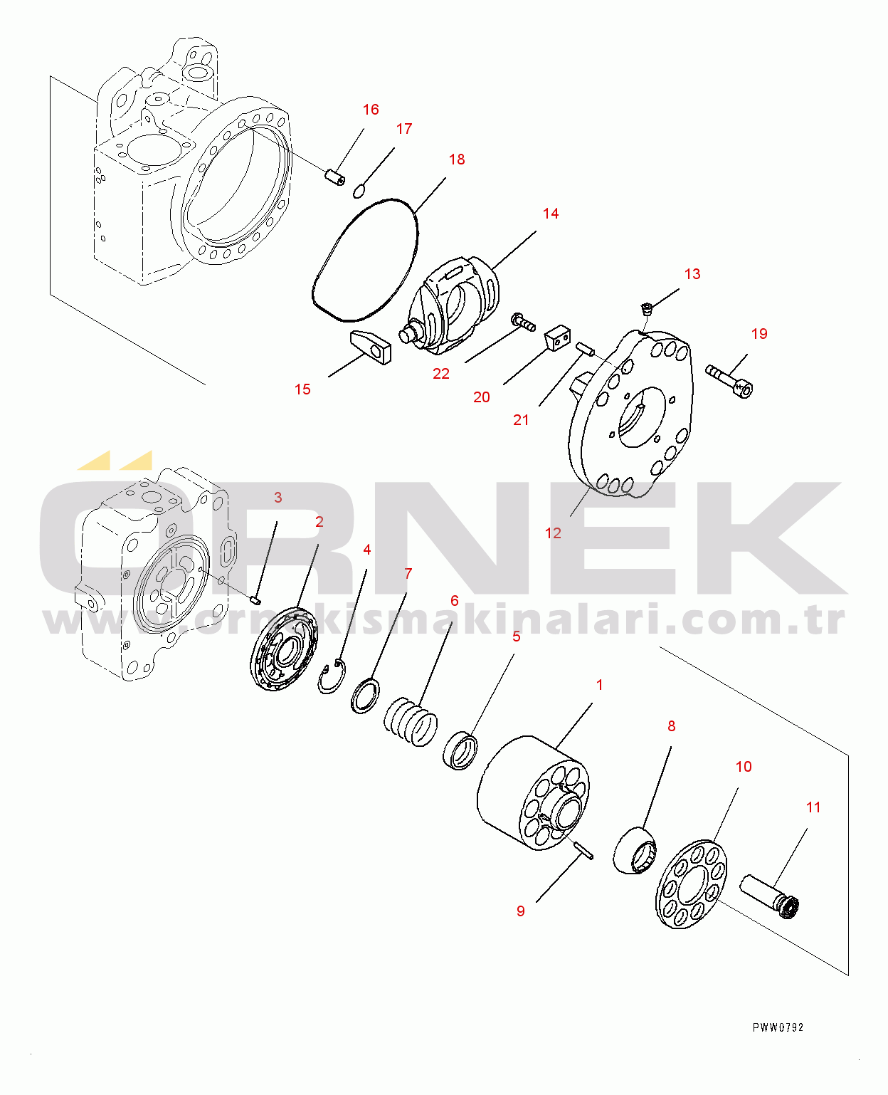 Komatsu WA1200-6 S/N 60004-UP (KAL Spec. (Chassis only)) Hydraulic Oil Main Pump, No.2 Loader Pump (5/16) (#60001-)