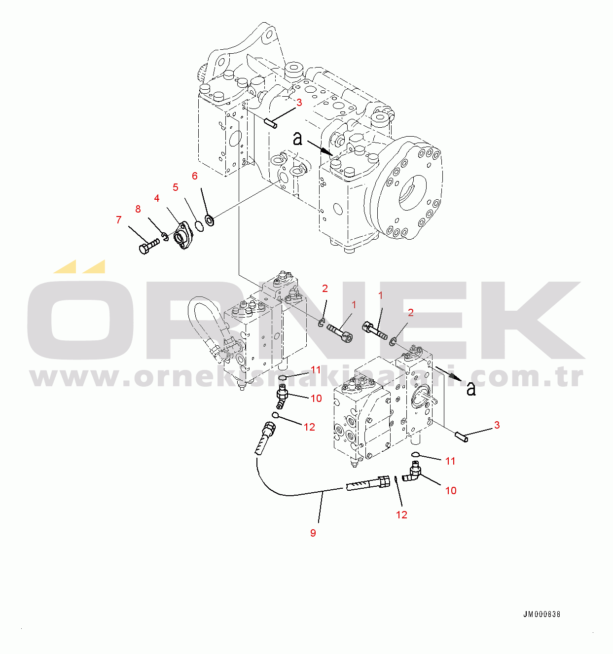 Komatsu WA1200-6 S/N 60004-UP (KAL Spec. (Chassis only)) Hydraulic Oil Main Pump, No.2 Loader Pump (15/16) (#60001-)