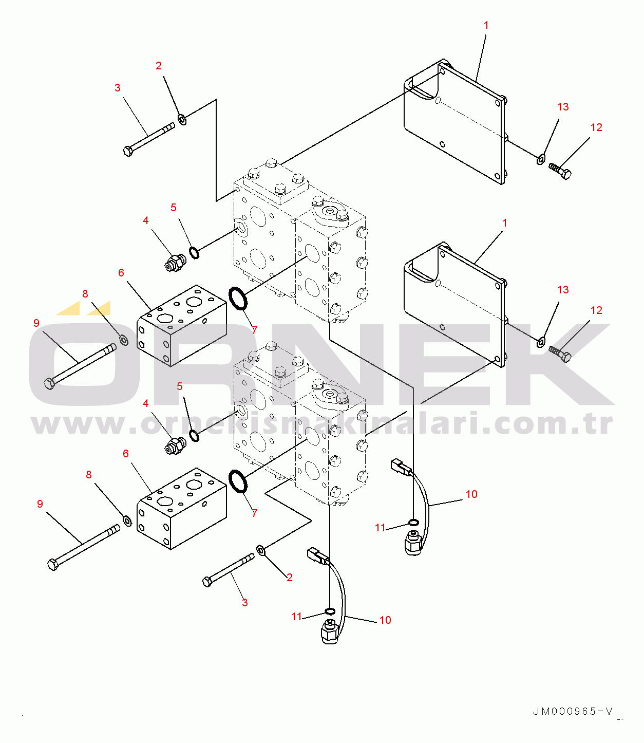 Komatsu WA1200-6 S/N 60004-UP (KAL Spec. (Chassis only)) Emergency Steering Piping, Diverter Valve Related Parts (#60001-)
