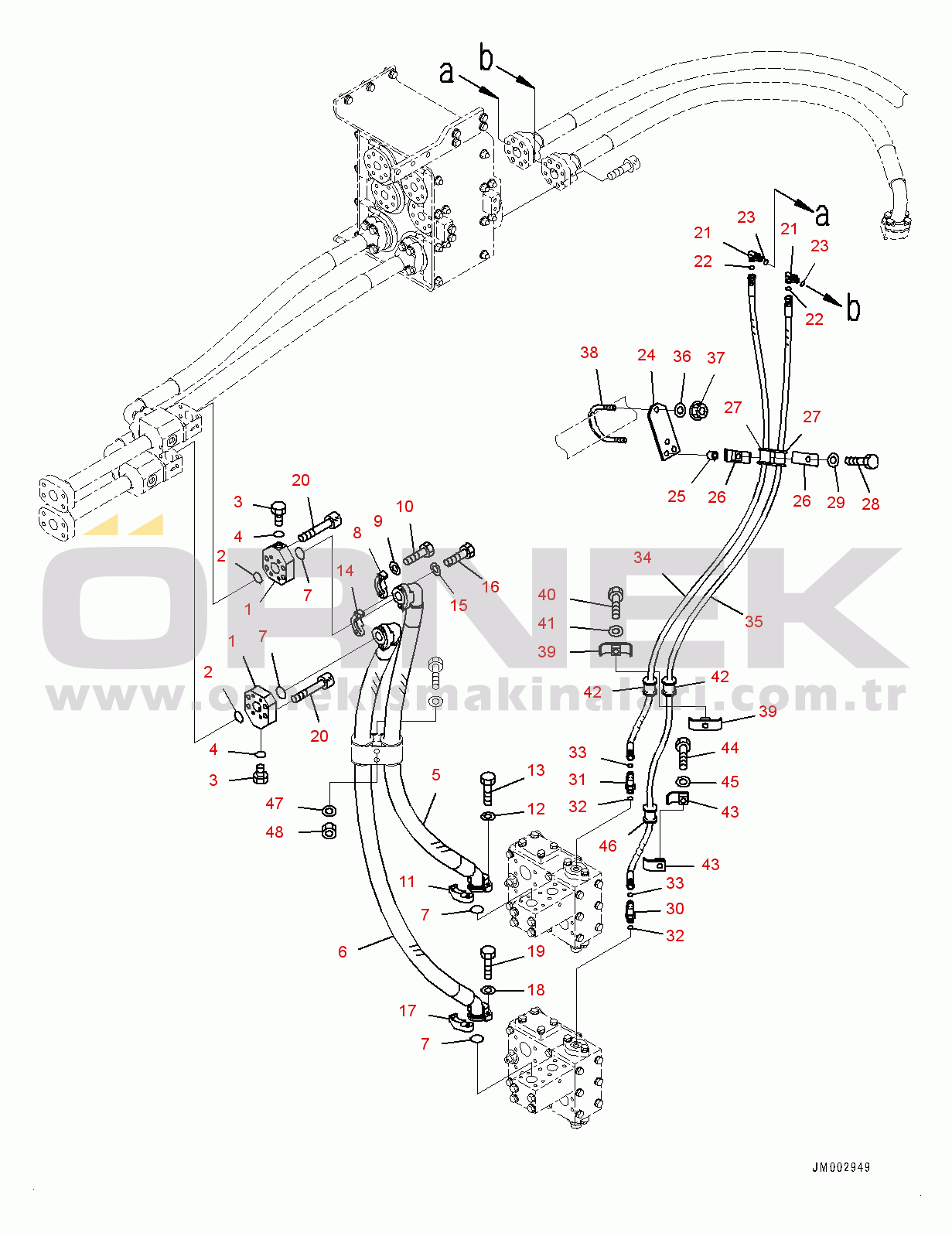 Komatsu WA1200-6 S/N 60004-UP (KAL Spec. (Chassis only)) Emergency Steering Piping, Diverter Valve Piping (2/2) (#60001-)