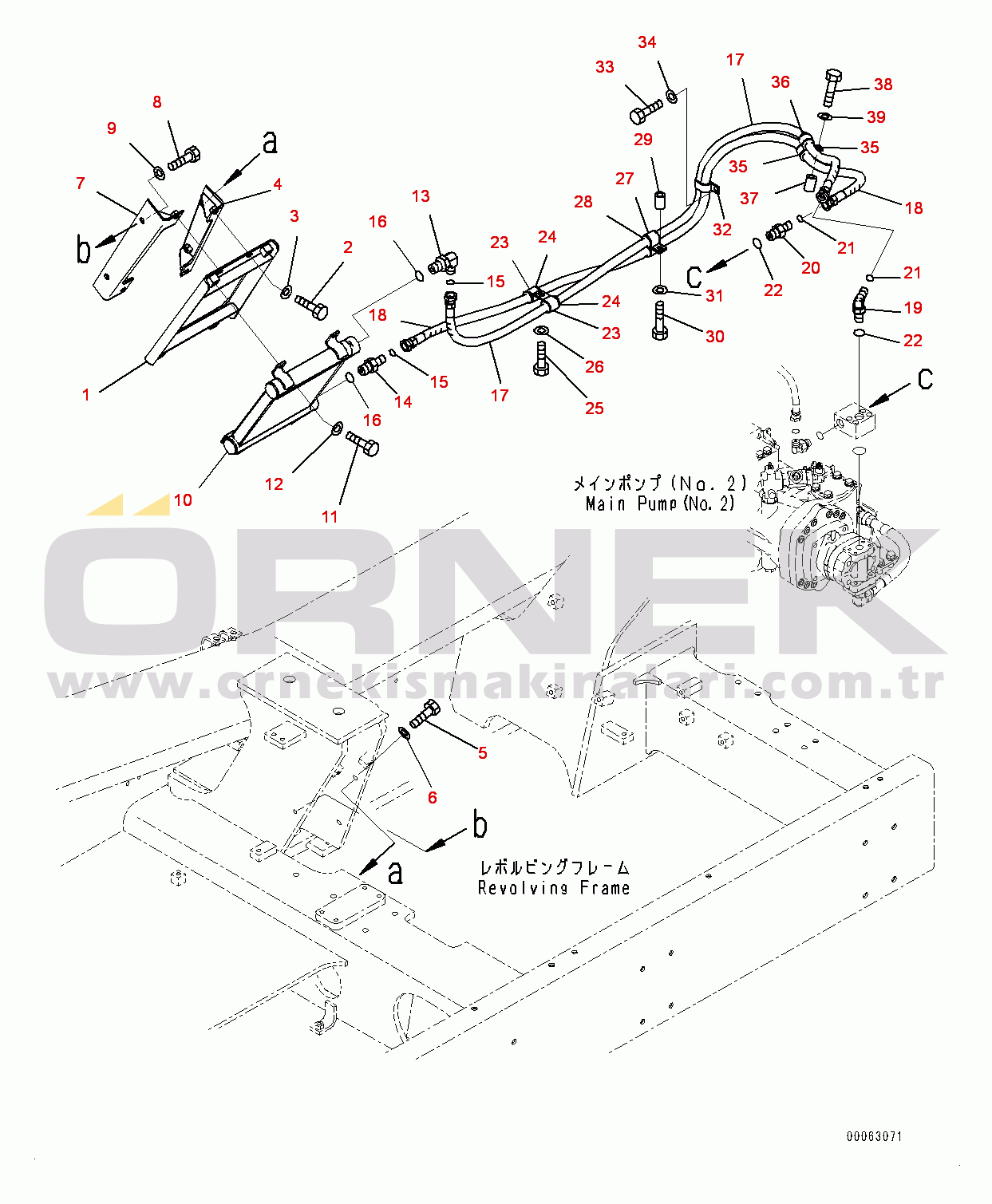 Komatsu PC1250-8R S/N 35406-UP Power Takeoff, Extreme Hot Area Specification (55 deg C), Additional PTO(Power Take Off) Cooler (#35201-)