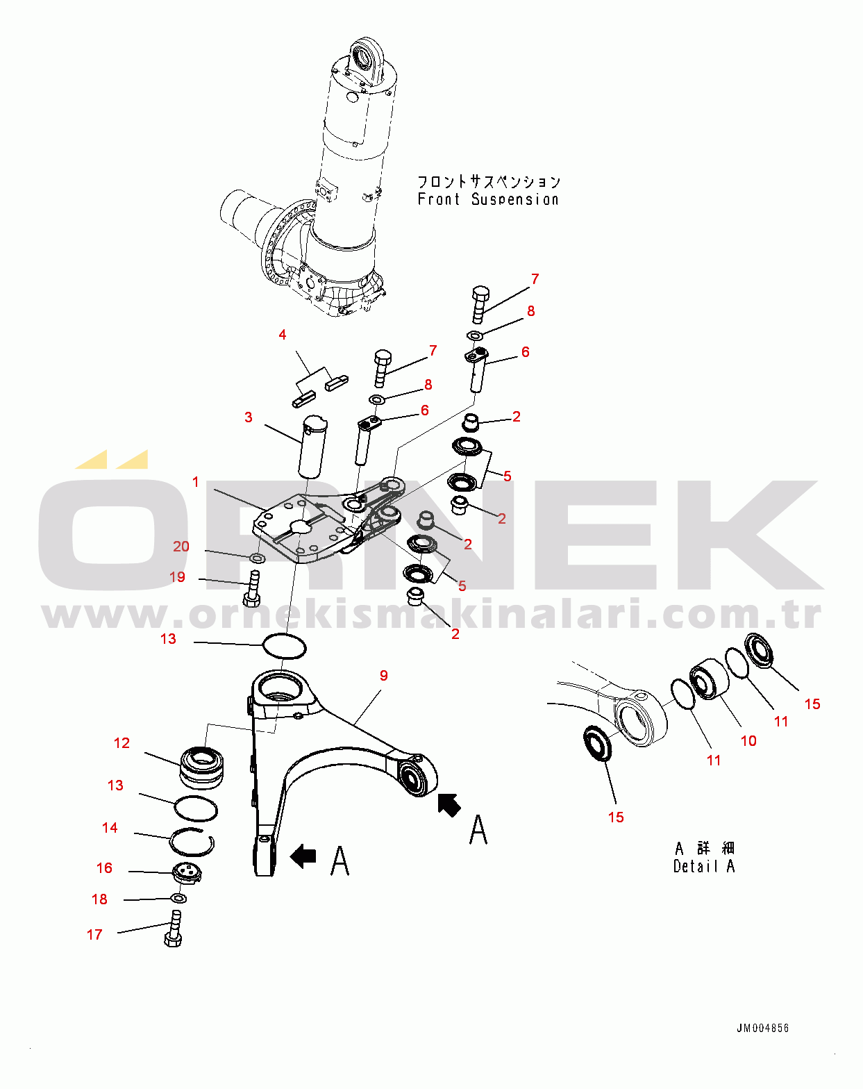 Komatsu HD785-7 S/N 30001-UP Front Axle, Lever, R.H. (#30447-)