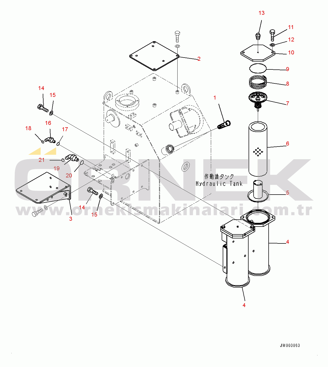 Komatsu HD785-7 S/N 30001-UP (-40 deg C Spec.) Hydraulic Tank, Tank (2/2) (#30001-)